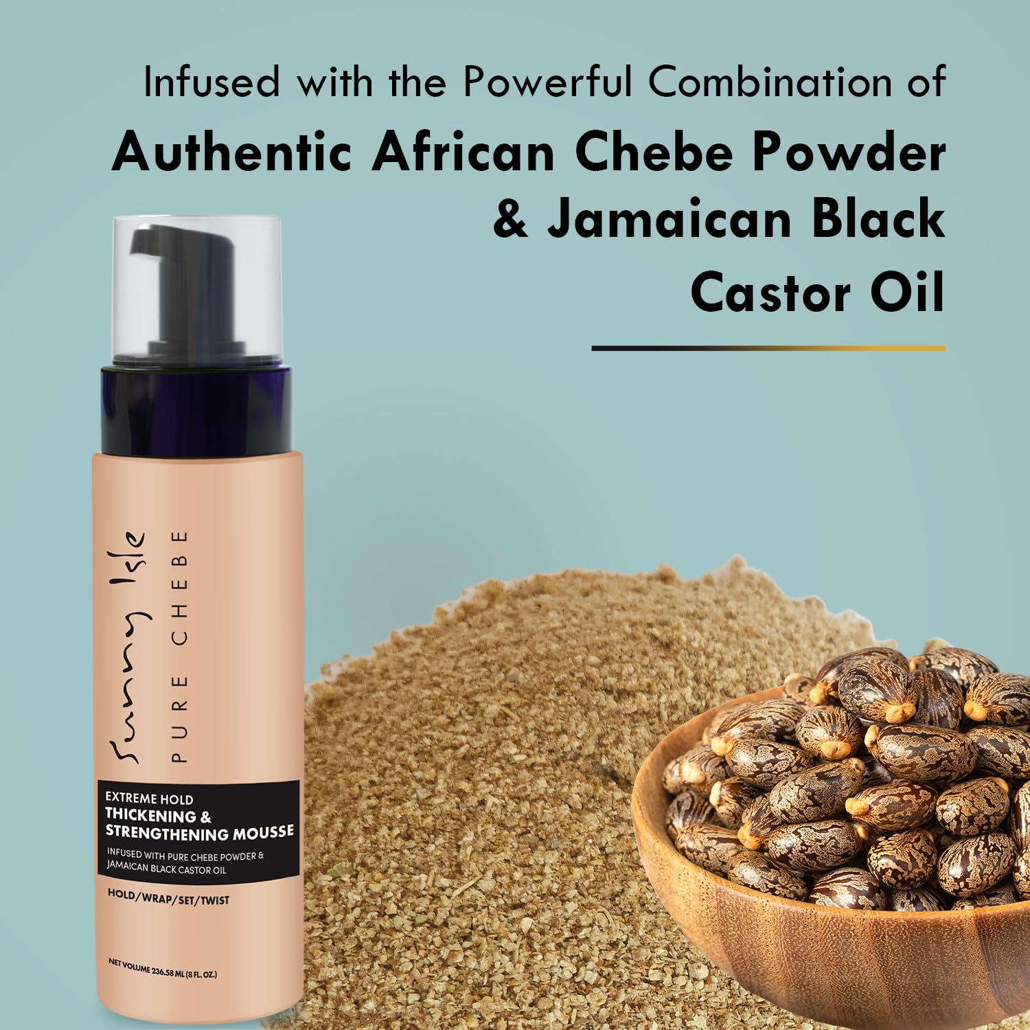 Sunny Isle Pure Chebe Extreme Hold Thickening Strengthening Mousse | Hold Wrap (Set) - Thumbnail 3