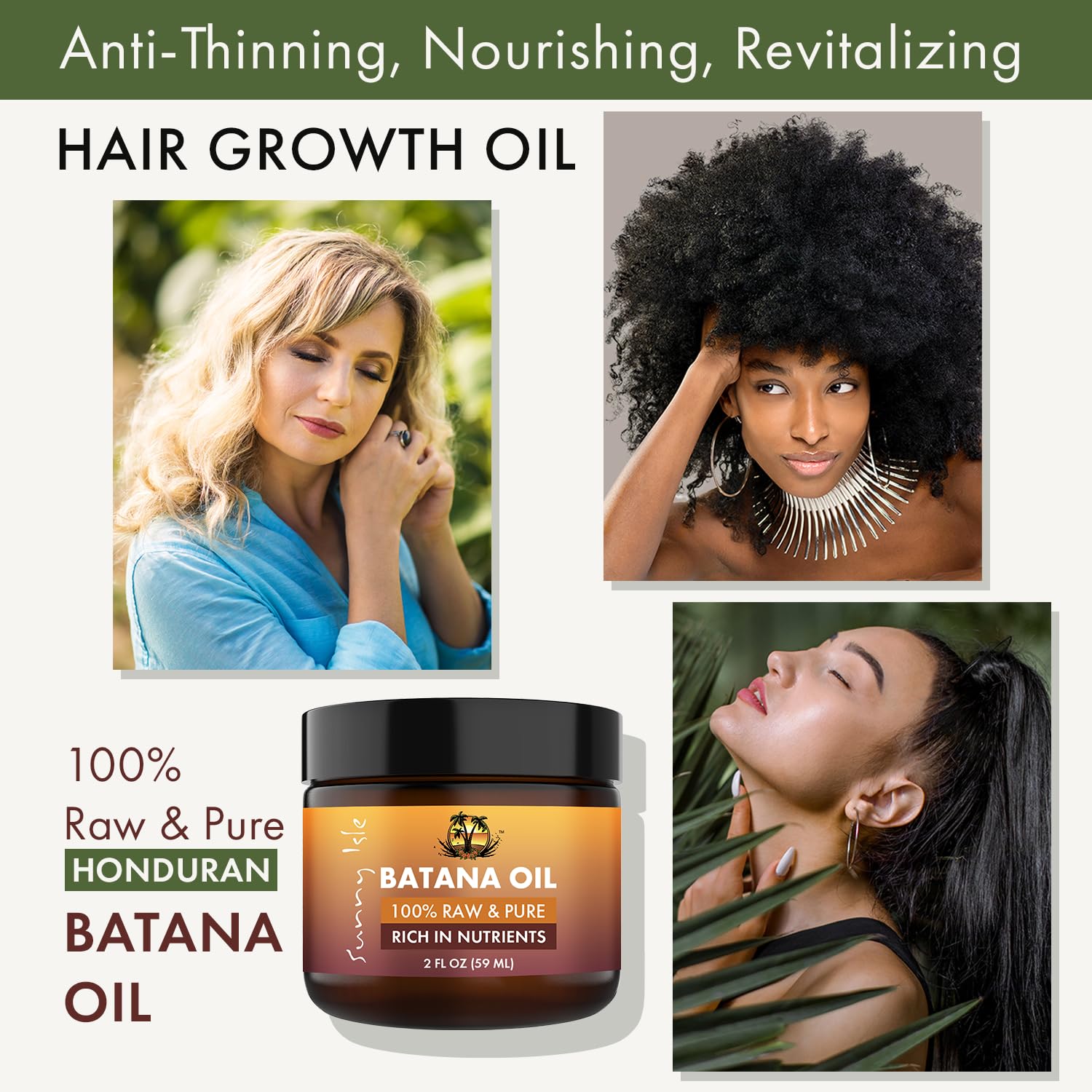 Sunny Isle 100% Raw Pure Batana Oil | for Hair Growth From Honduras | Promotes - Thumbnail 2