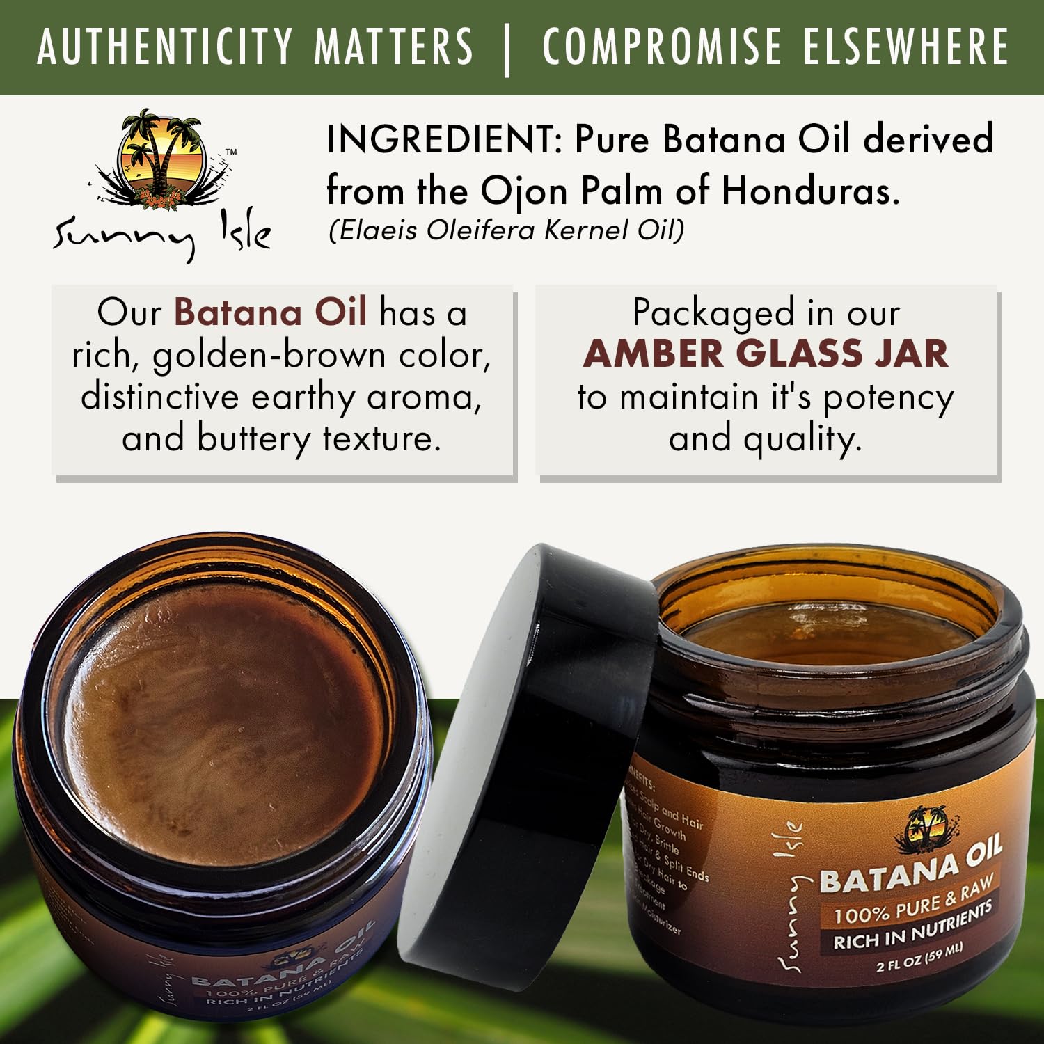 Sunny Isle 100% Raw Pure Batana Oil | for Hair Growth From Honduras | Promotes - Thumbnail 3