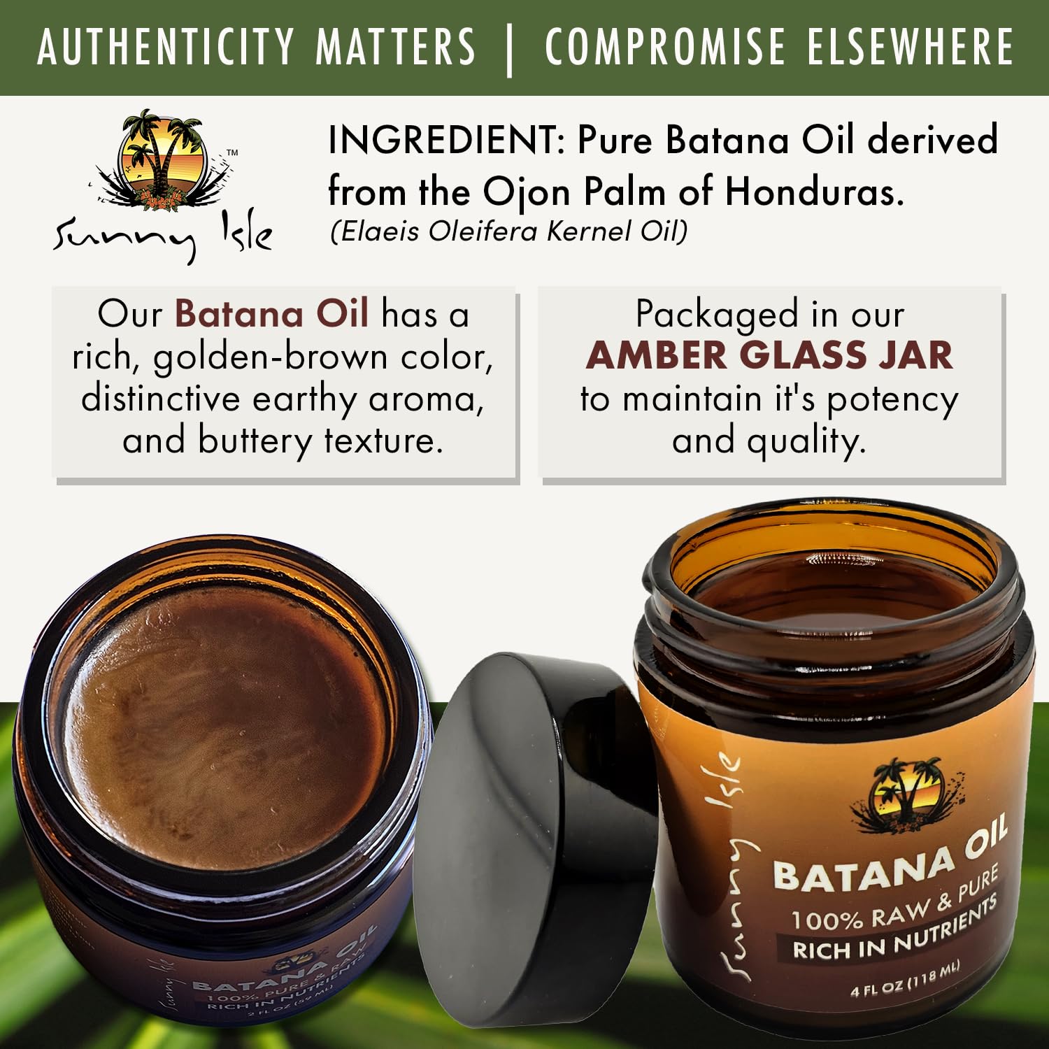 Sunny Isle 100% Raw Pure Batana Oil | for Hair Growth From Honduras | Promotes - Thumbnail 3