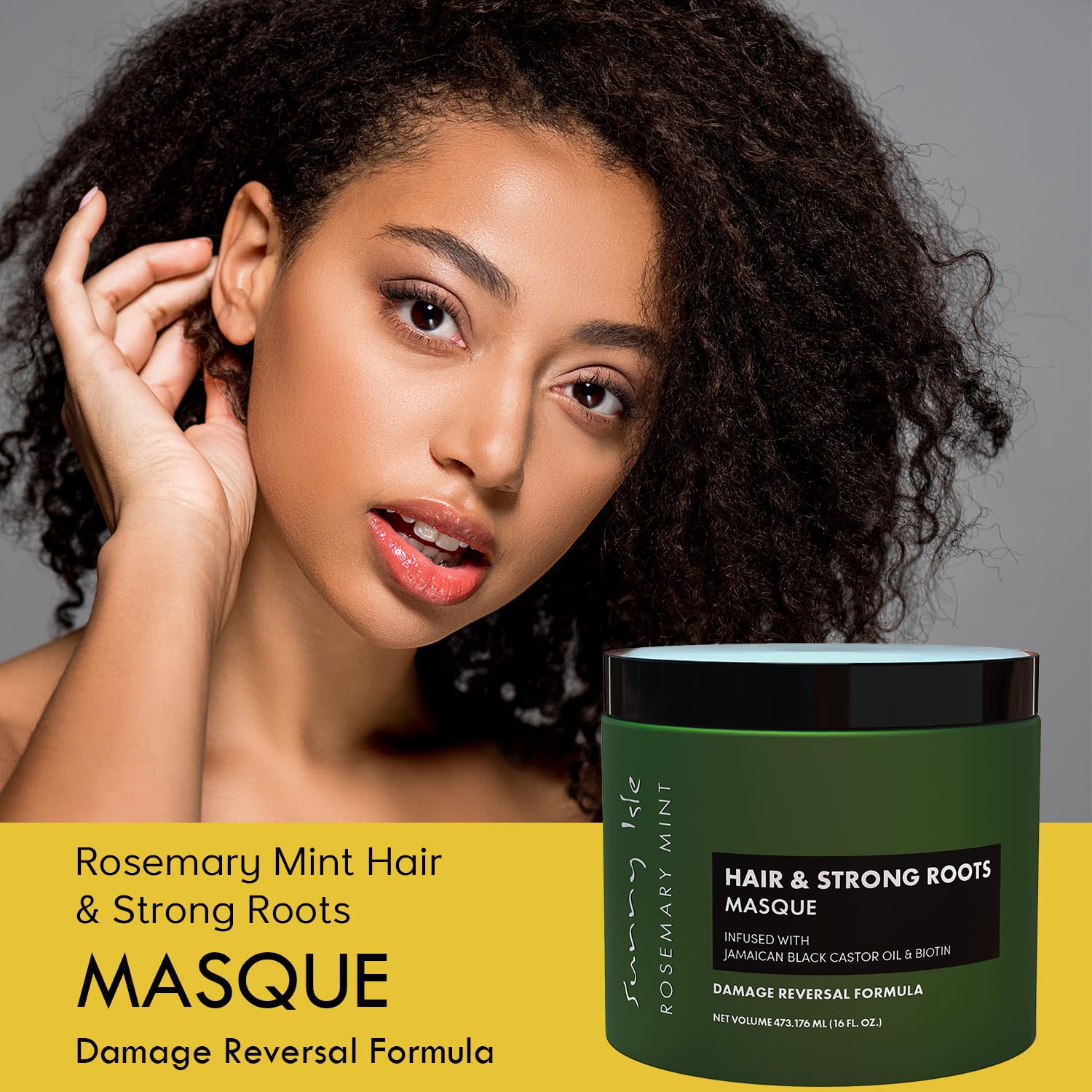 Sunny Isle Rosemary Mint Hair and Strong Roots Masque | Infused With Biotin and - Thumbnail 2