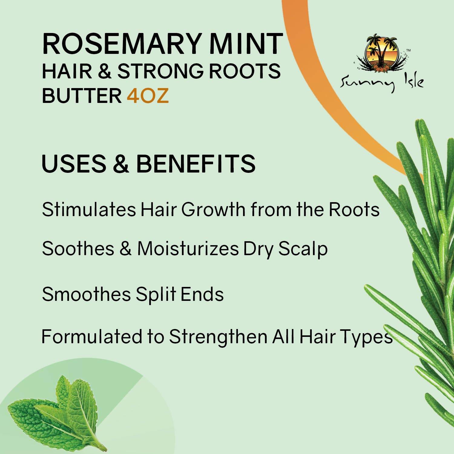 Sunny Isle Rosemary Mint Hair and Strong Roots Butter | Infused With Biotin - Thumbnail 3