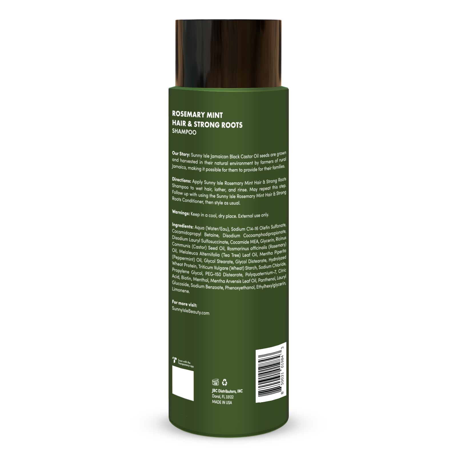 Sunny Isle Rosemary Mint Hair Strong Roots Shampoo | Anti Breakage Growth - Thumbnail 2