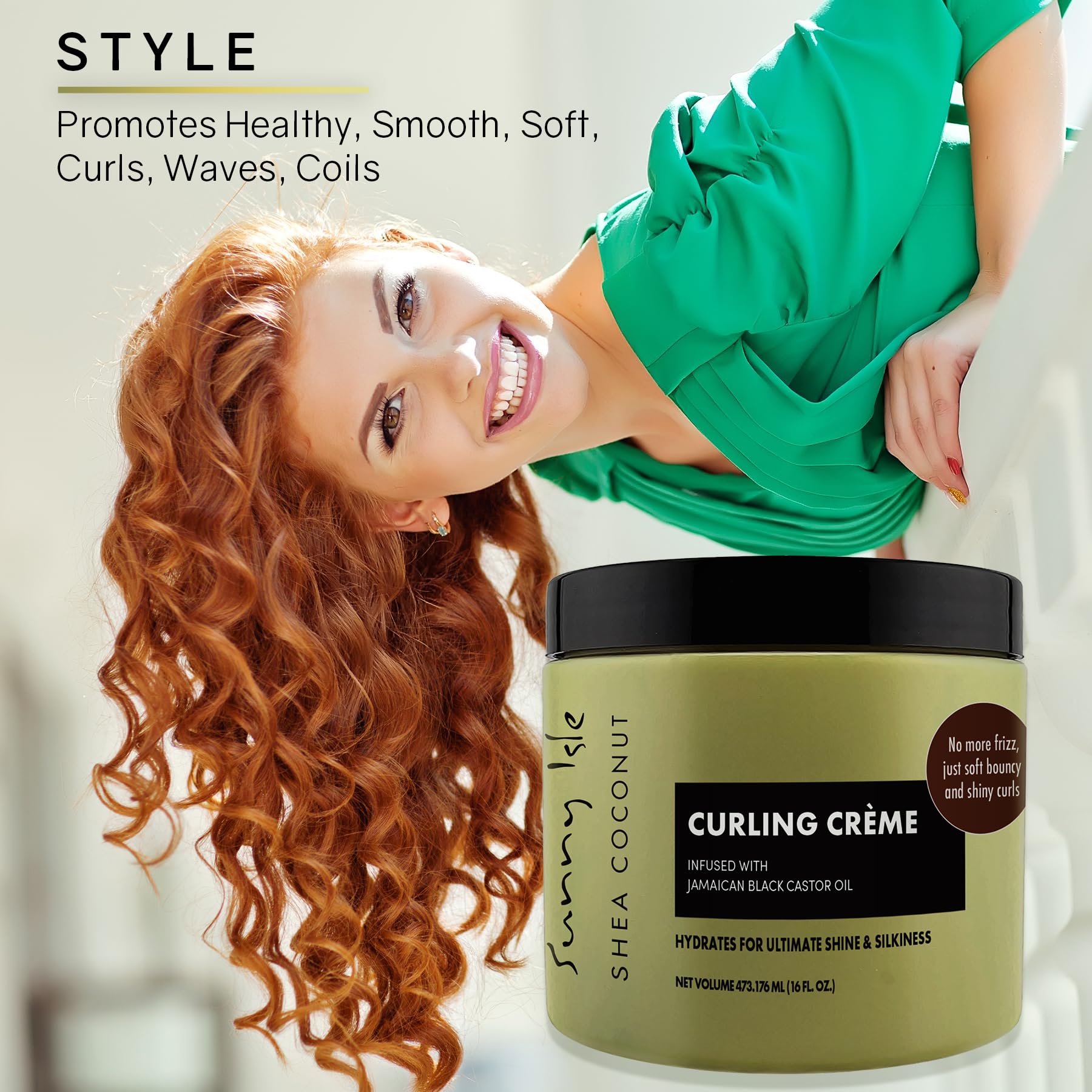 Sunny Isle Jamaican Black Castor Oil Shea Coconut Curling Cream 16 oz - Thumbnail 2