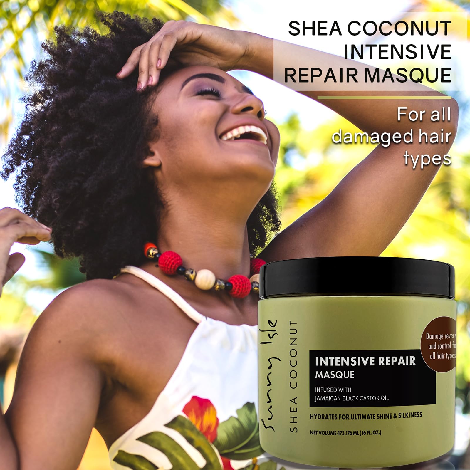 Sunny Isle Shea Coconut Intensive Repair Masque | Jamaican Black Castor Oil - Thumbnail 3