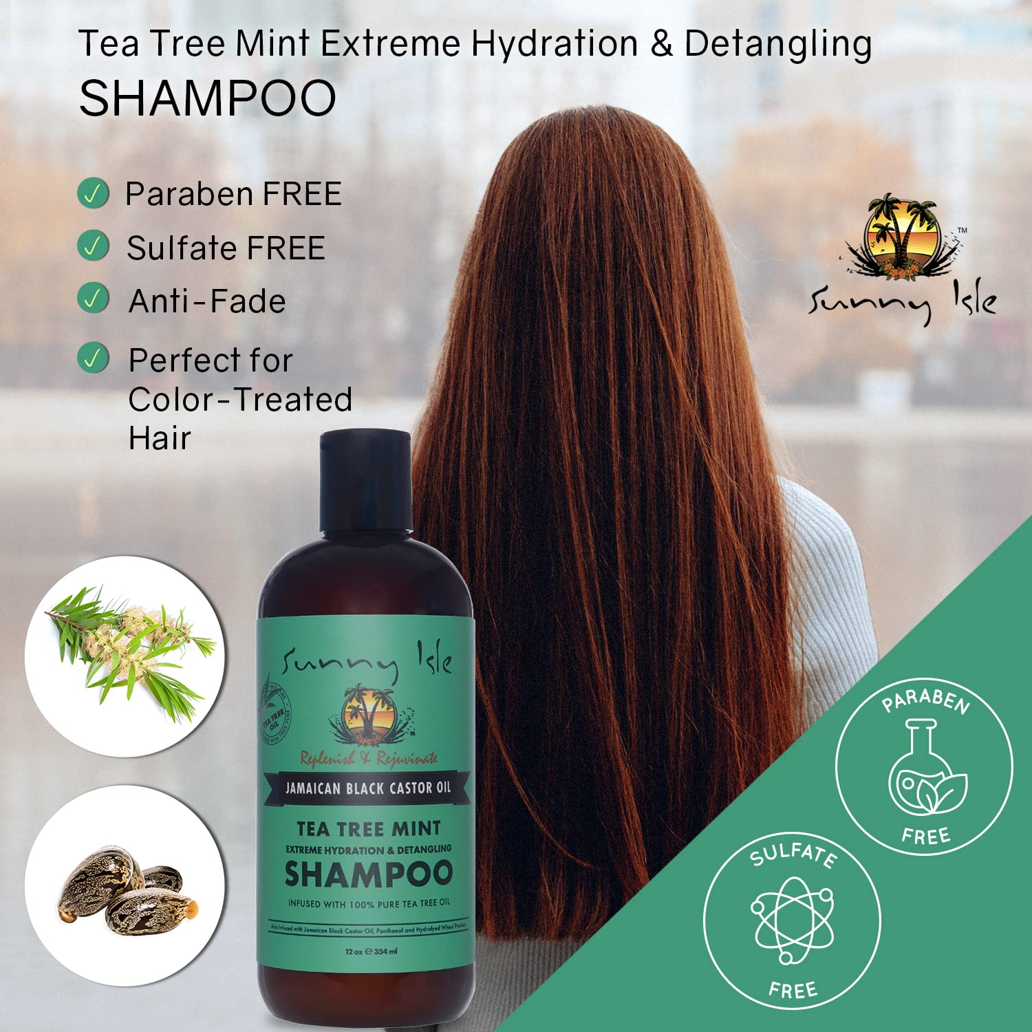 Sunny Isle Jamaican Black Castor Oil Tea Tree Mint Shampoo | Extreme Hydration - Thumbnail 3