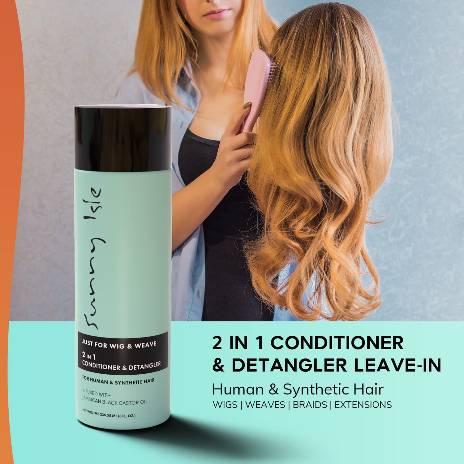 Sunny Isle Just for Wig Weave Braid Extensions 2n1 Conditioner and Detangler | - Thumbnail 3