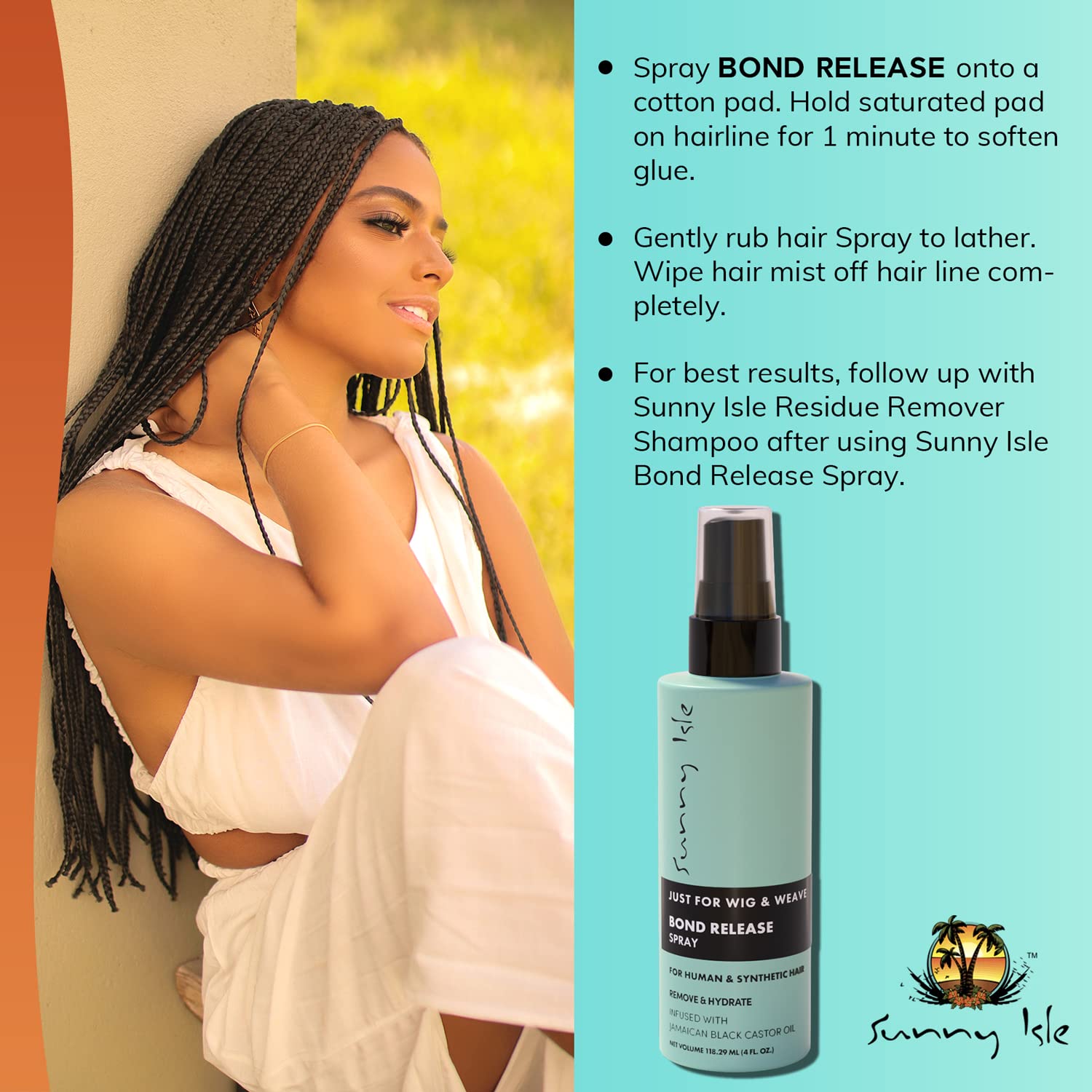 Sunny Isle Just for Wig Weave Braid Extensions Bond Release | for Synthetic - Thumbnail 3