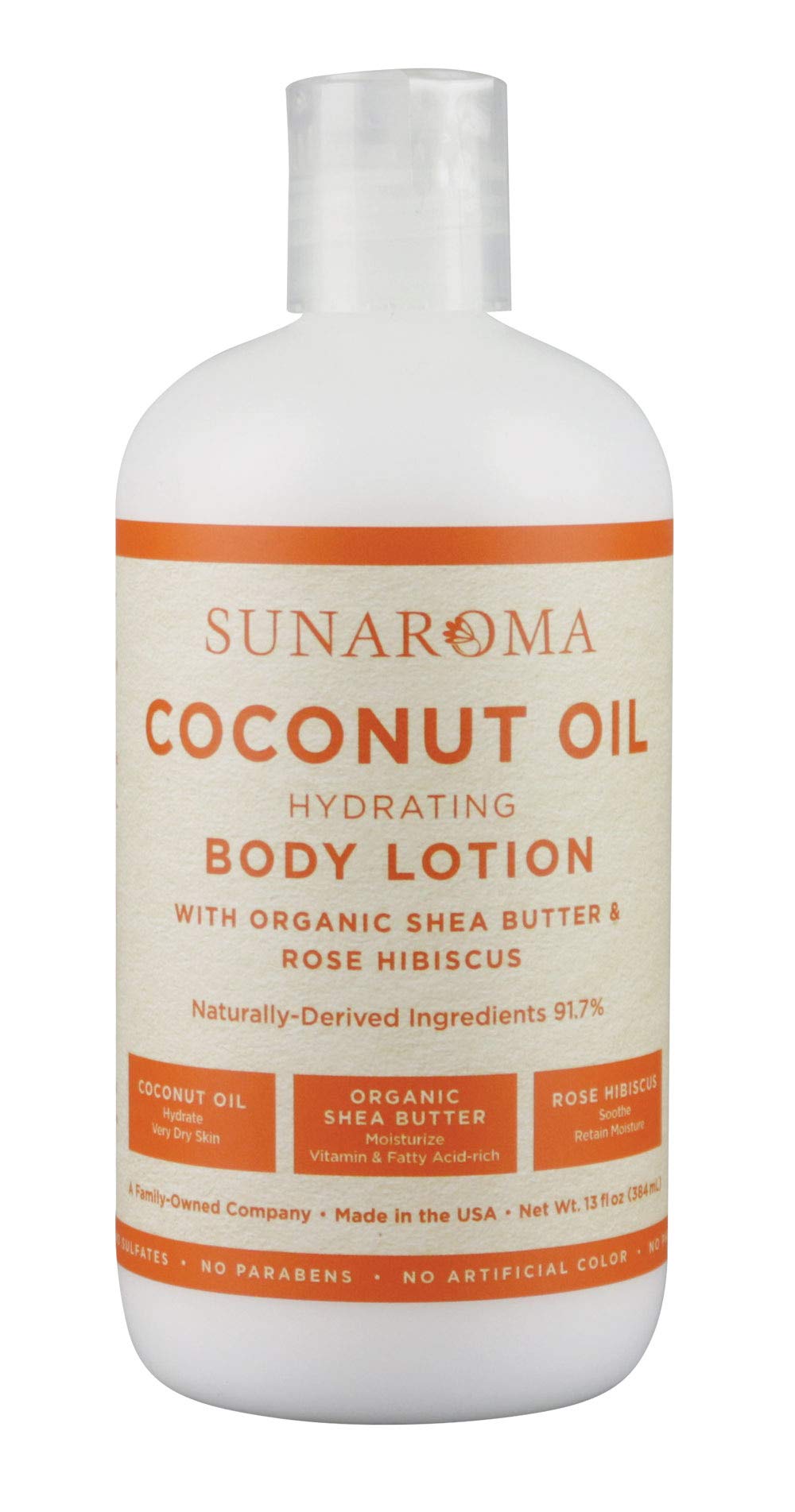 Sunaroma Lotion Body Coconut Oil 384 ml (13 oz)