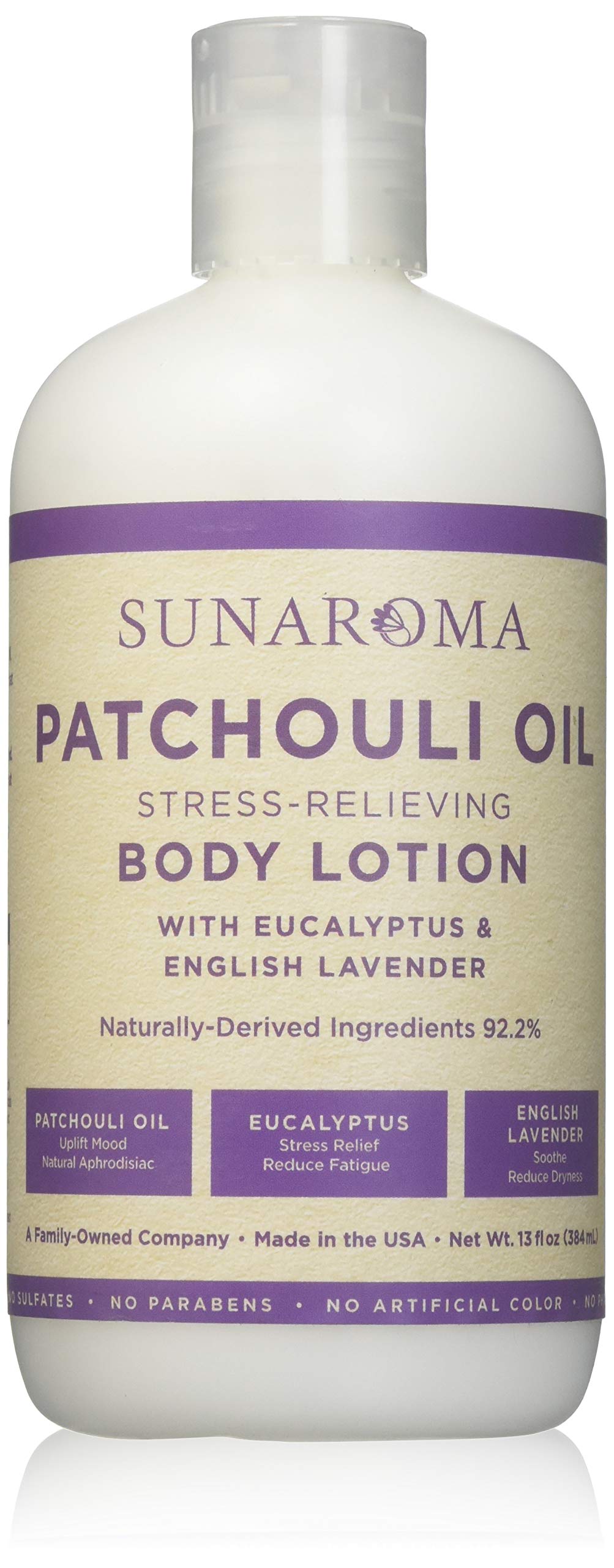 Sunaroma Lotion Body Patchouli Oil 384 Ml (13 Oz)