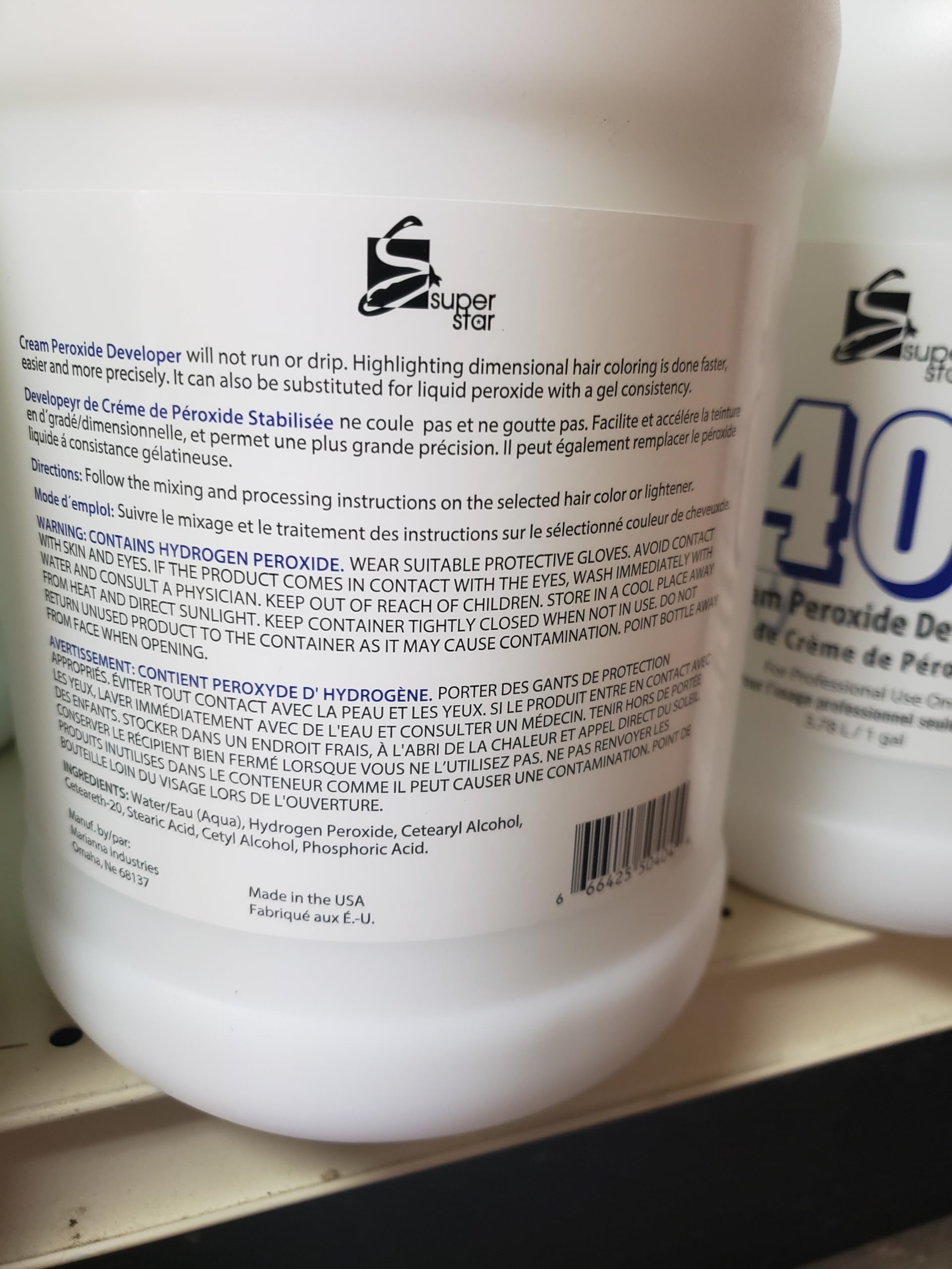 Super Star Stabilized Cream Peroxide Developer 40v Hc 50404