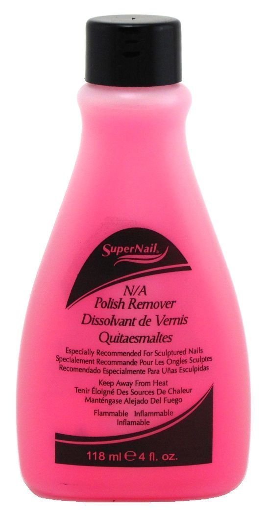 Super Nail Nonabrasive Polish Remover for Natural Artificial Nails Pink 4 Fl Oz