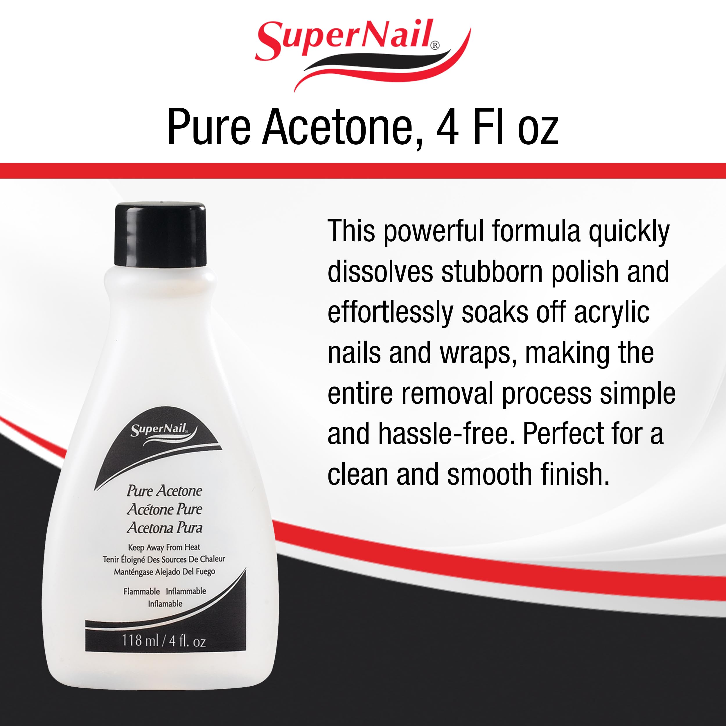 Supernail Pure Acetone Nail Polish Remover Fast Acting Gel Polish Remover for - Thumbnail 3