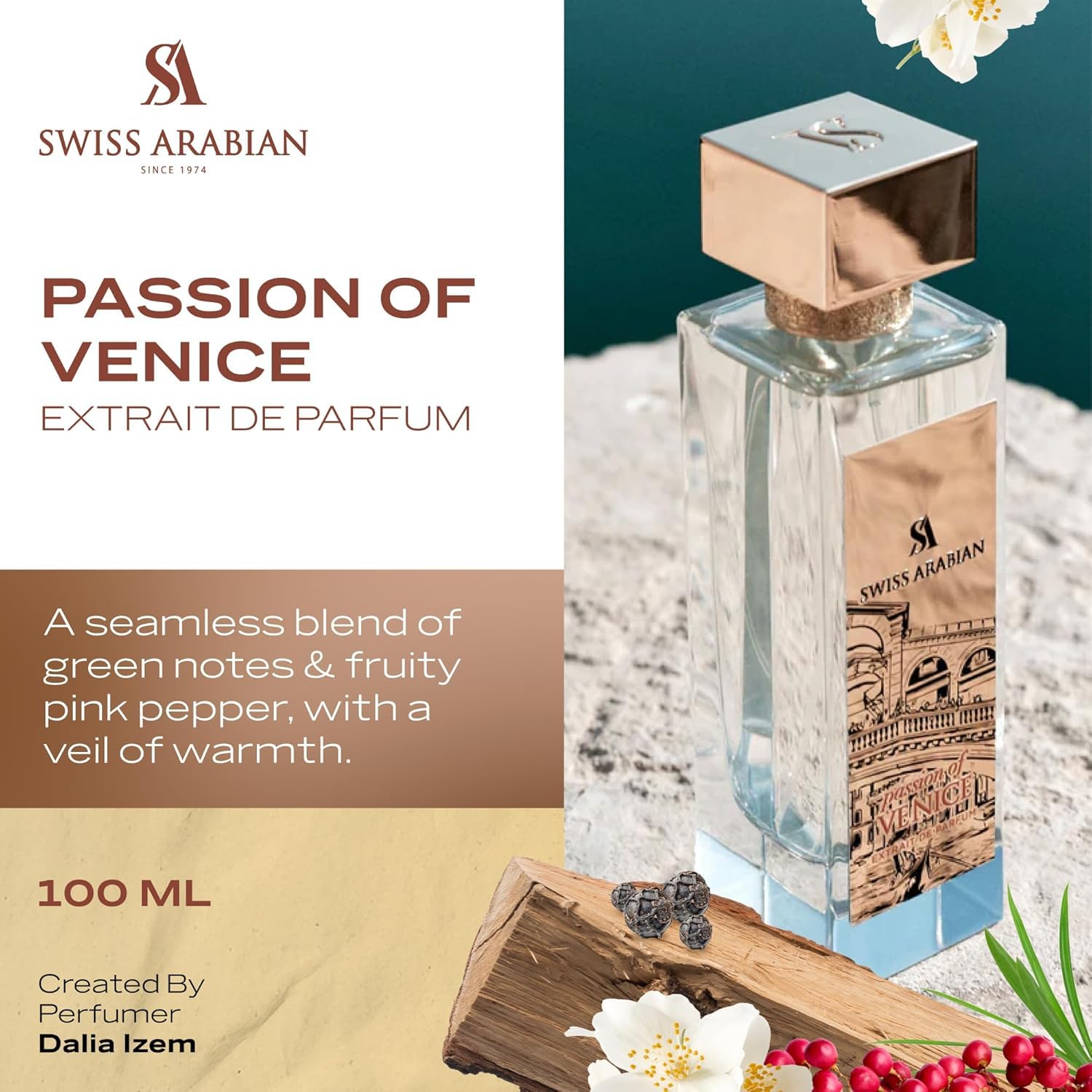 Swiss Passion of Venice and Cologne Woody Musk For Men 3.4 oz - Thumbnail 3