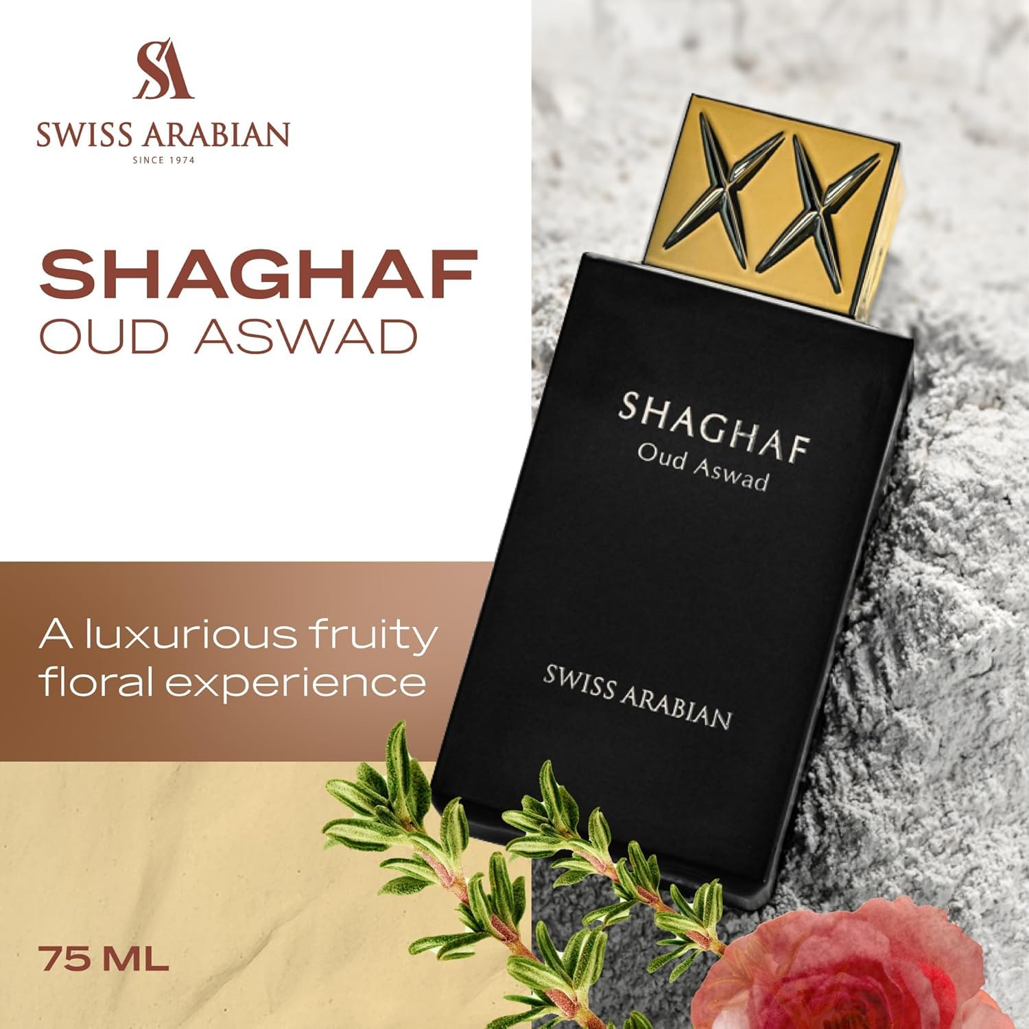 Swiss Arabian Shaghaf Oud Aswad | Oriental Woody | Long Lasting Unisex Arabic Oud Women - Thumbnail 3