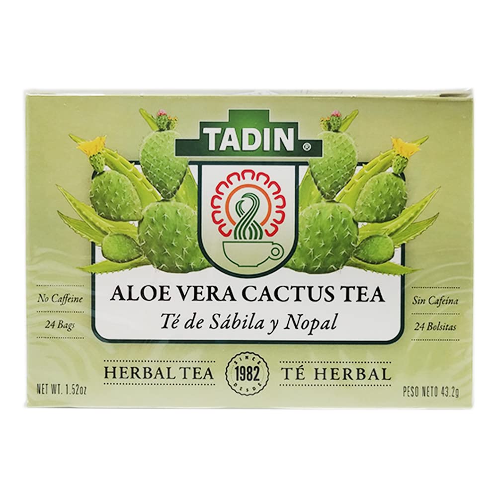 Tadin Tea Aloe Vera With Cactus 24 Bags Te de Sabila Con Nopal Tea