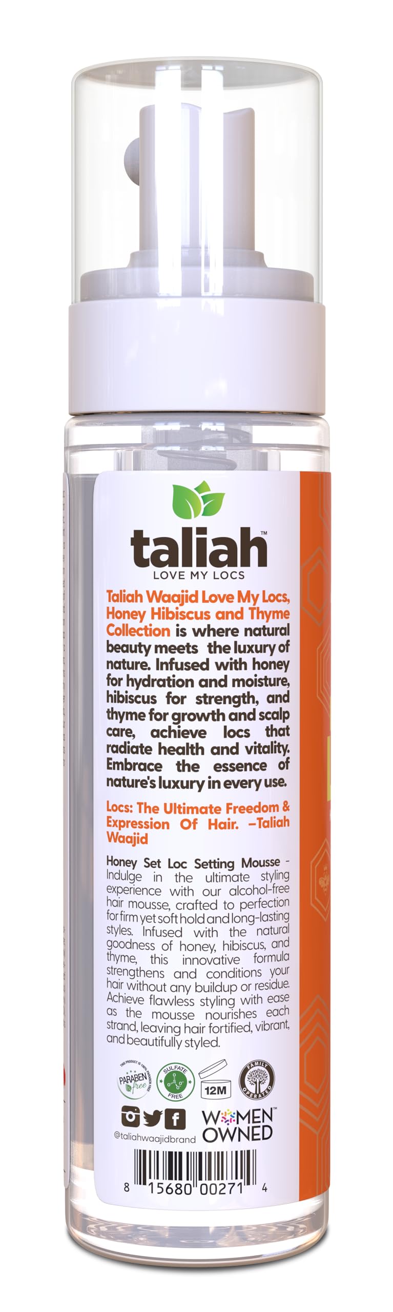 Taliah Waajid Love My Locs Honey Set Loc Hair Mousse Alcohol Free Moisturizing - Thumbnail 2