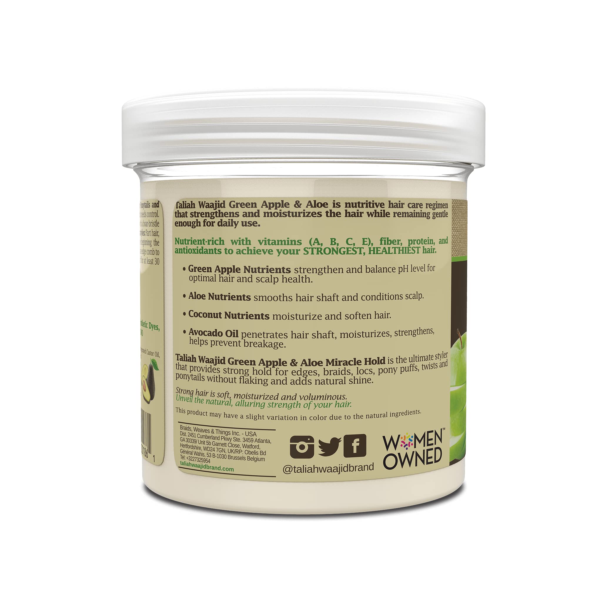 Taliah Waajid Green Apple Aloe Nutrition Miracle Hold Gel 16 oz