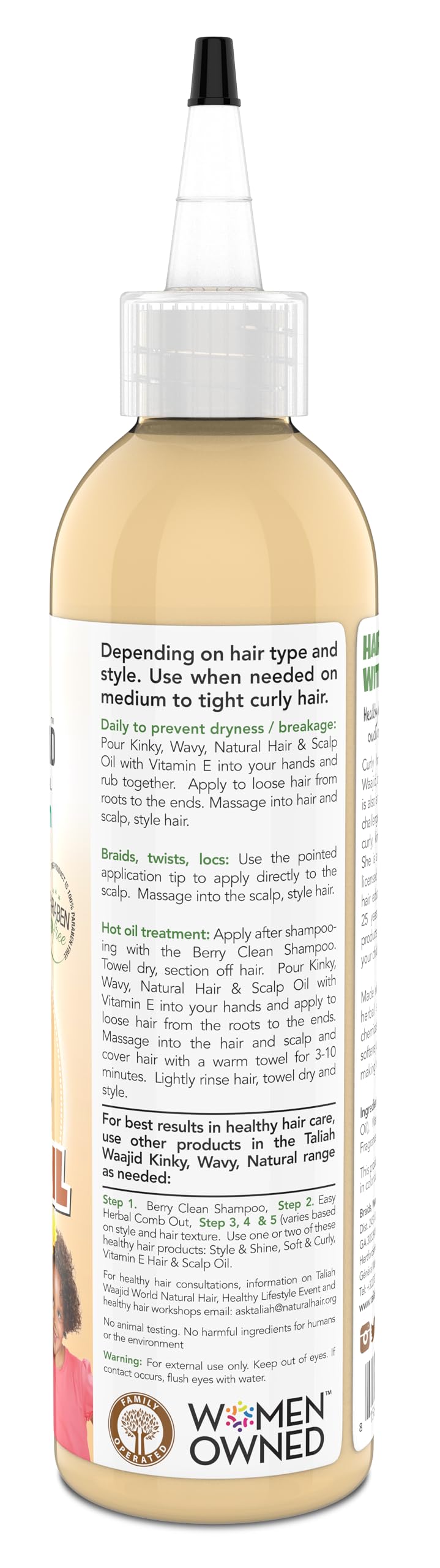 Taliah Waajid Kinky Wavy Natural Hair Scalp Oil With Vitamin E 8 oz - Thumbnail 2