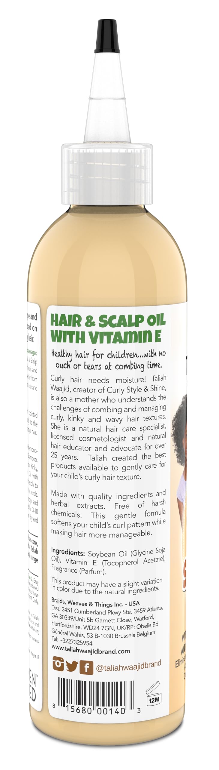 Taliah Waajid Kinky Wavy Natural Hair Scalp Oil With Vitamin E 8 oz