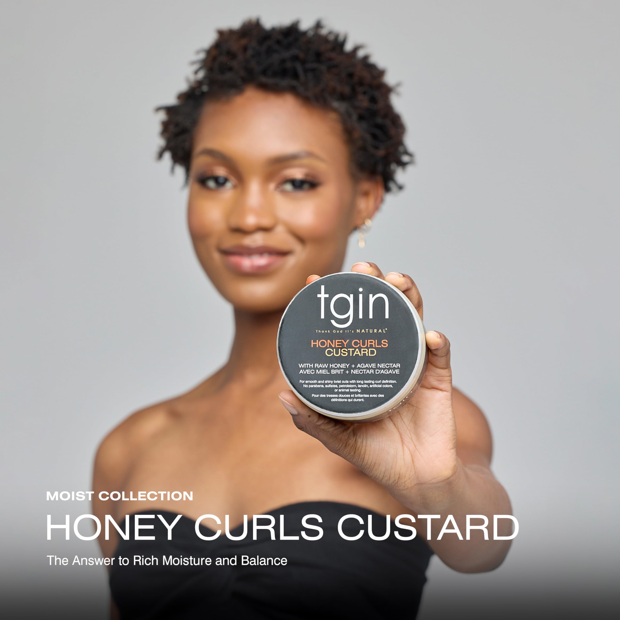 Thank God It's Natural Honey Curls Custard for Natural Dry Curly Damaged Hair - Thumbnail 2