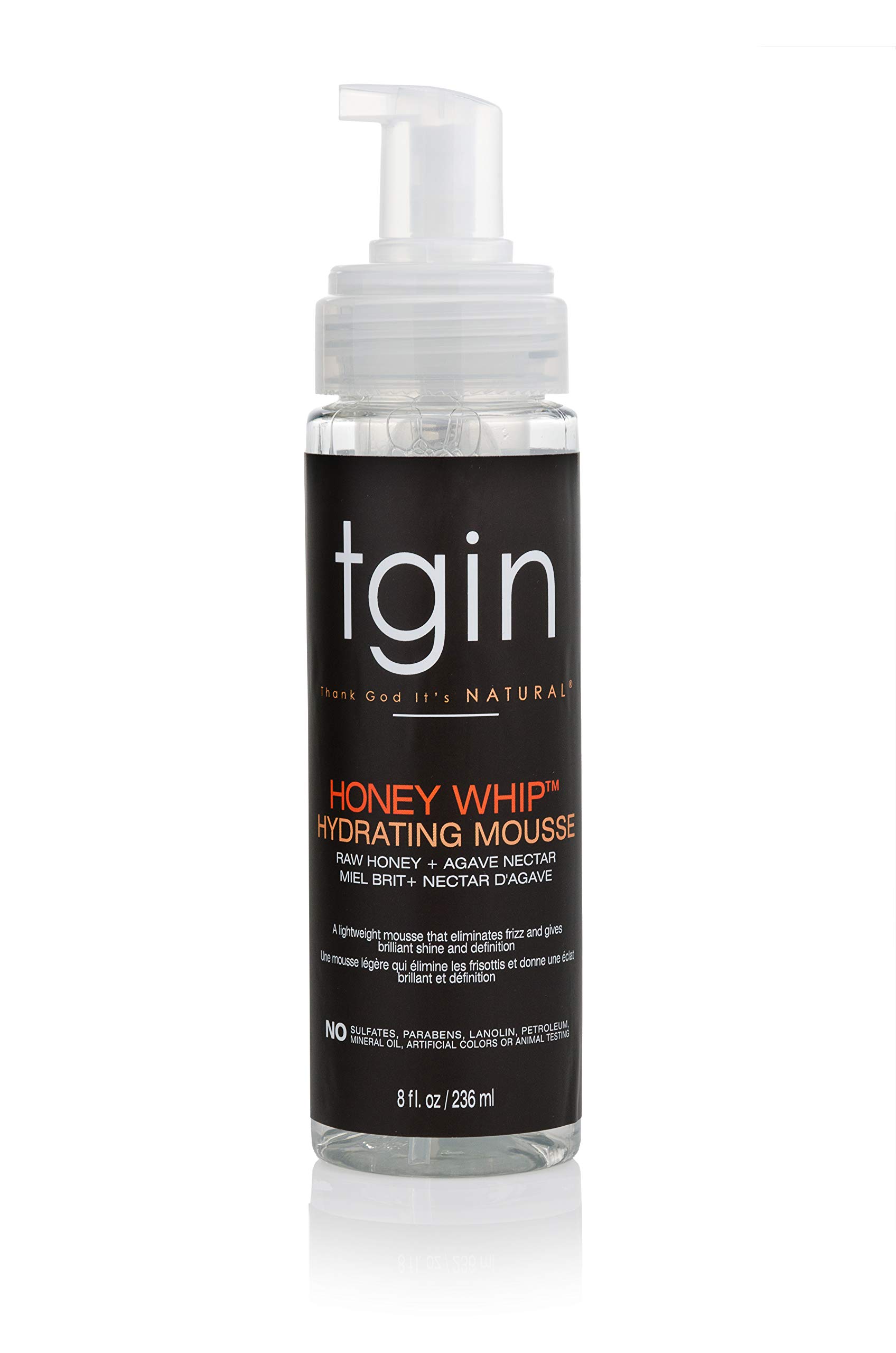 Tgin Honey Whip Hydrating Mousse for Natural Dry Curly and Damaged Hair 8 oz