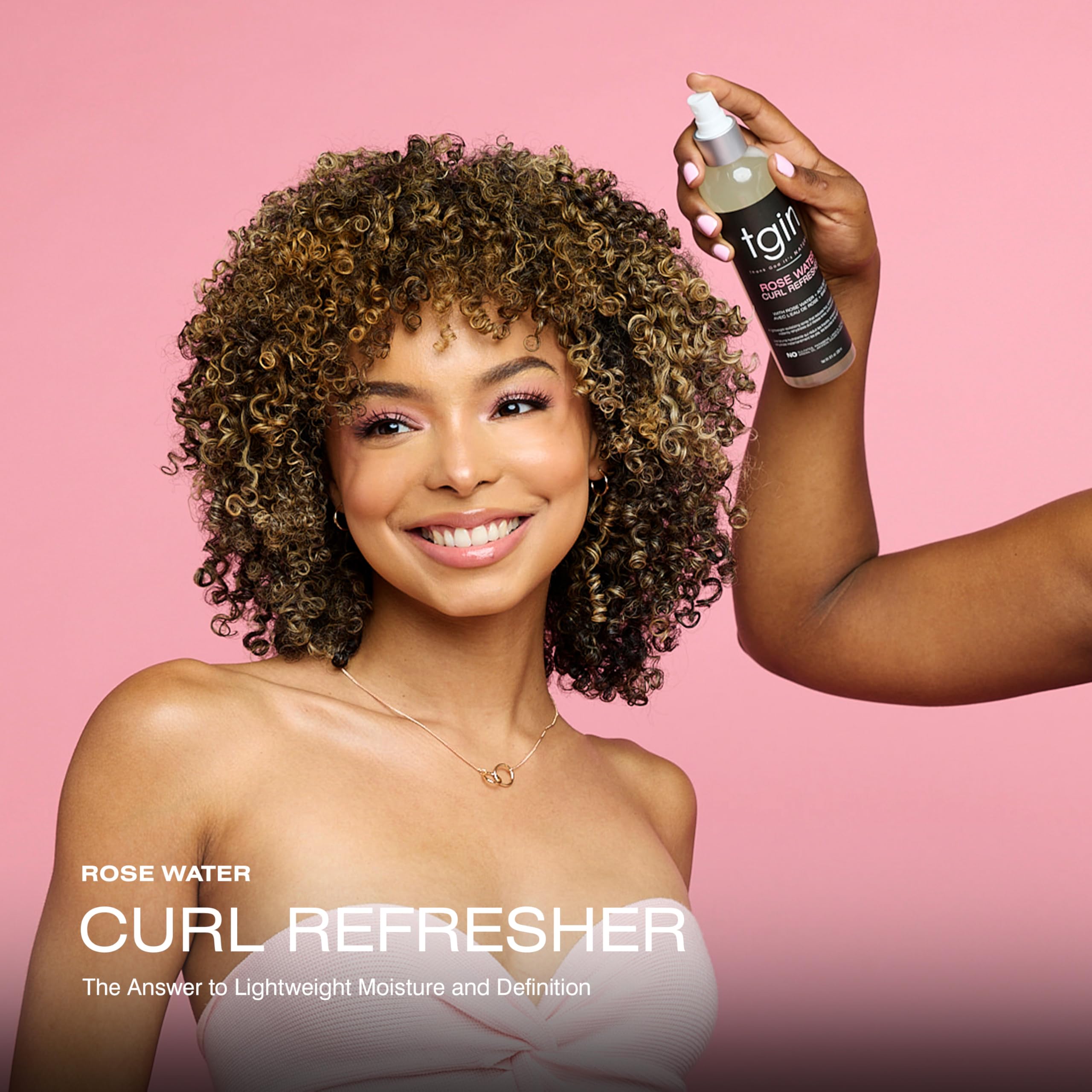 Tgin Rose Water Curl Refresher Curl for Curly Coily and Wavy Hair Tgin Hair - Thumbnail 2