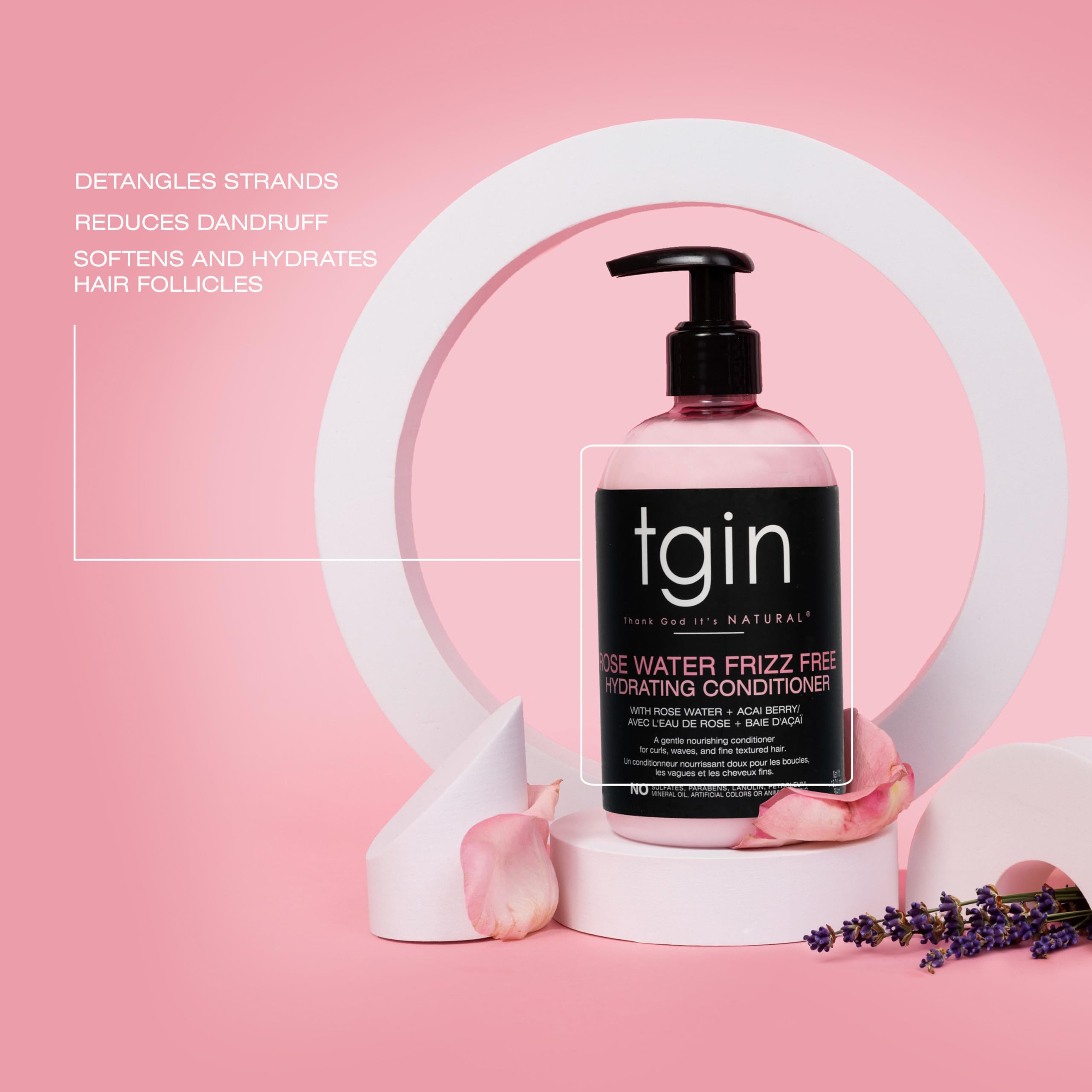 Tgin Rose Water Frizz Free Hydrating Hair Conditioner Lightweight Moisture - Thumbnail 2