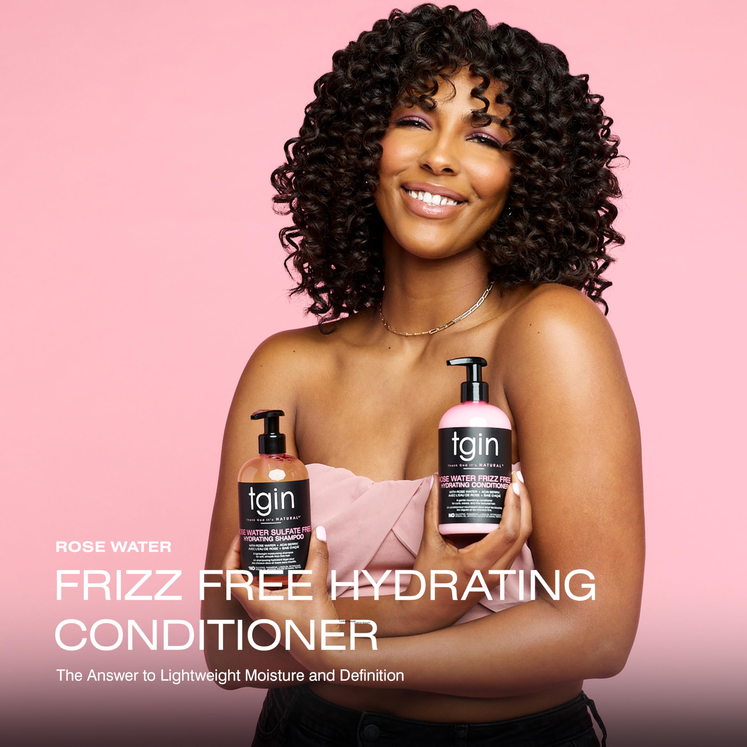 Tgin Rose Water Frizz Free Hydrating Hair Conditioner Lightweight Moisture