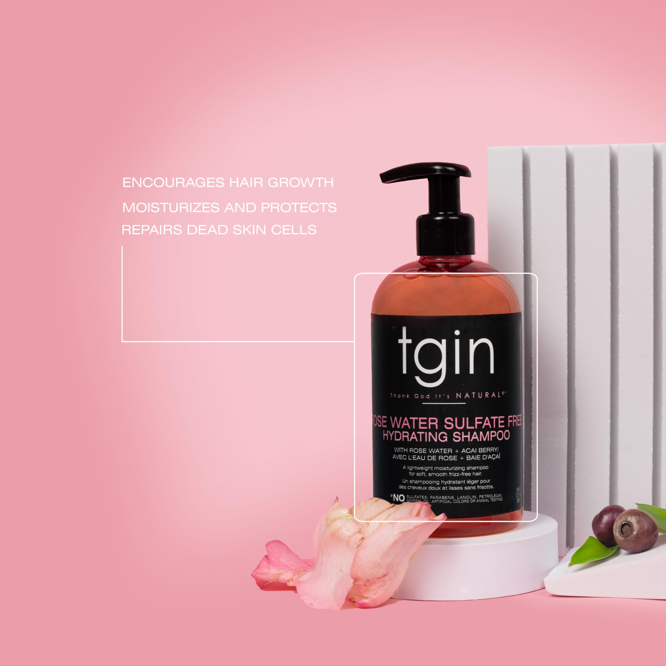 Tgin Rose Water Sulfate Free Hydrating Shampoo Clarifying Shampoo for Curly - Thumbnail 2
