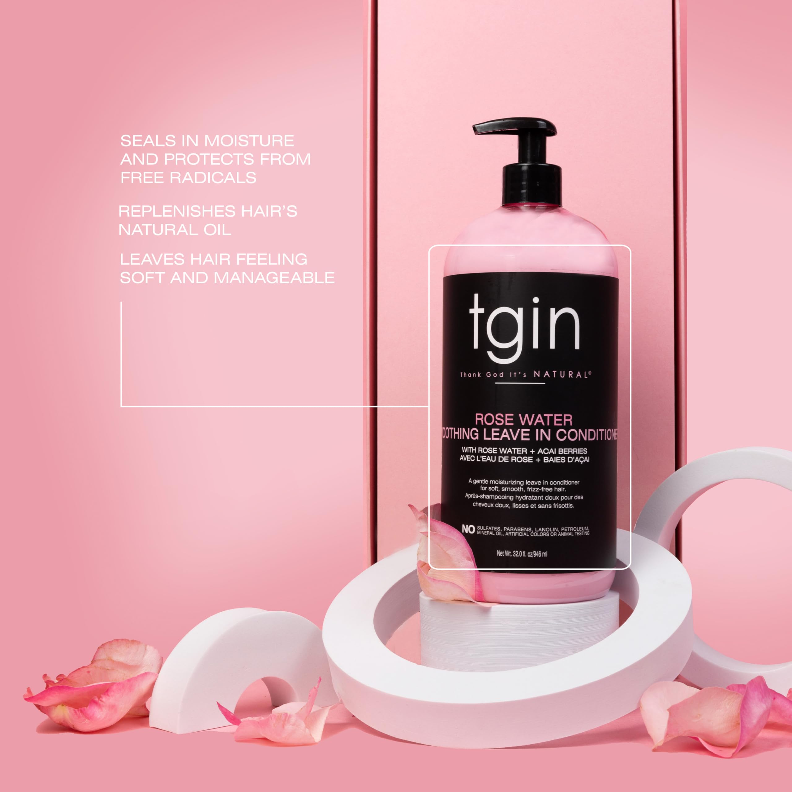 Tgin Rose Water Smoothing Leave In Conditioner Lightweight Moisture Hair - Thumbnail 3