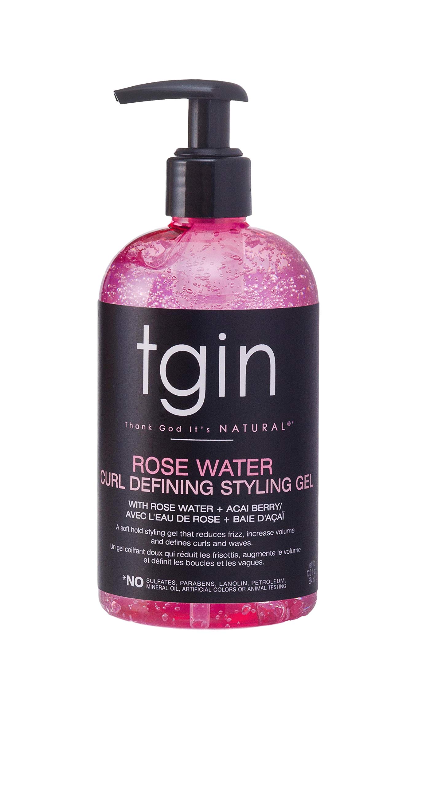 Tgin Rose Water Curl Defining Styling Gel Lightweight Hair Gel for Soft Defined