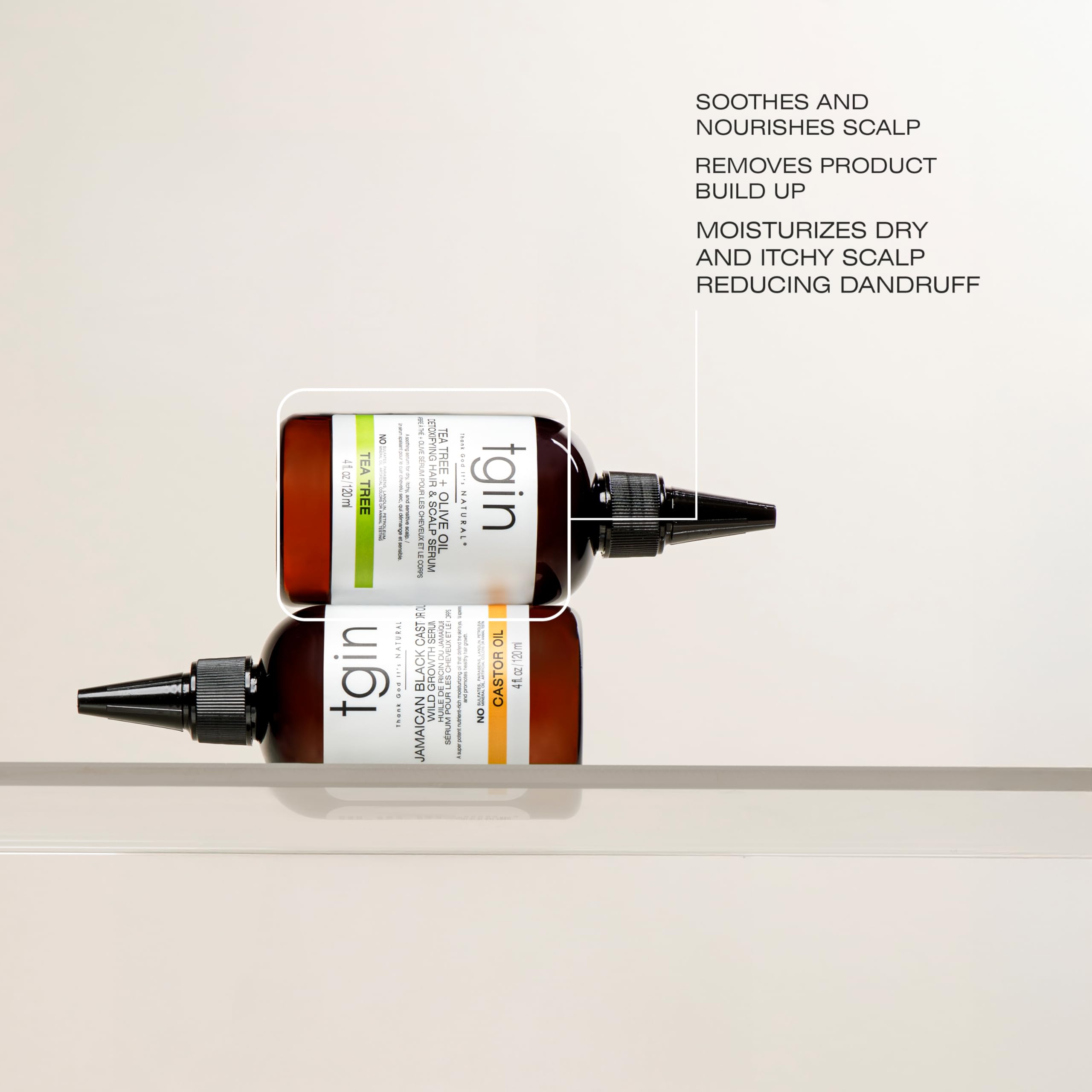 Tgin Tea Tree + Olive Oil Detoxifying Dry Itchy Hair and Scalp Serum Natural - Thumbnail 3