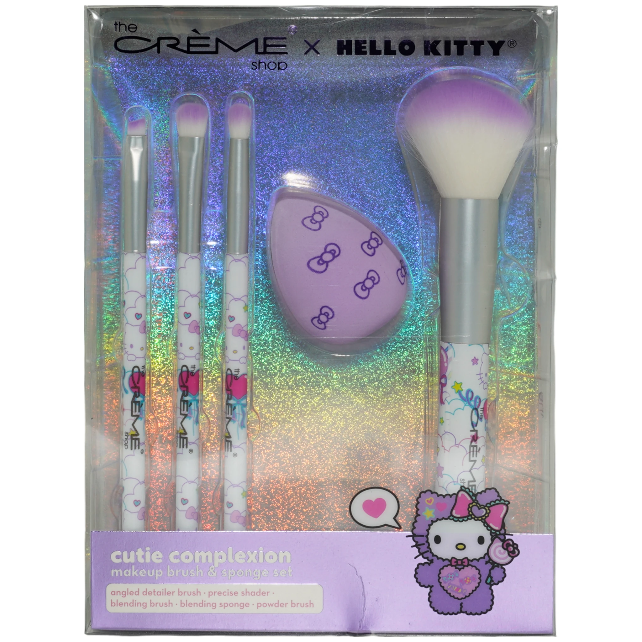 (6-pack) The Creme Shop X Hello Kitty 5-Pc Brush Set Purple - Thumbnail 2