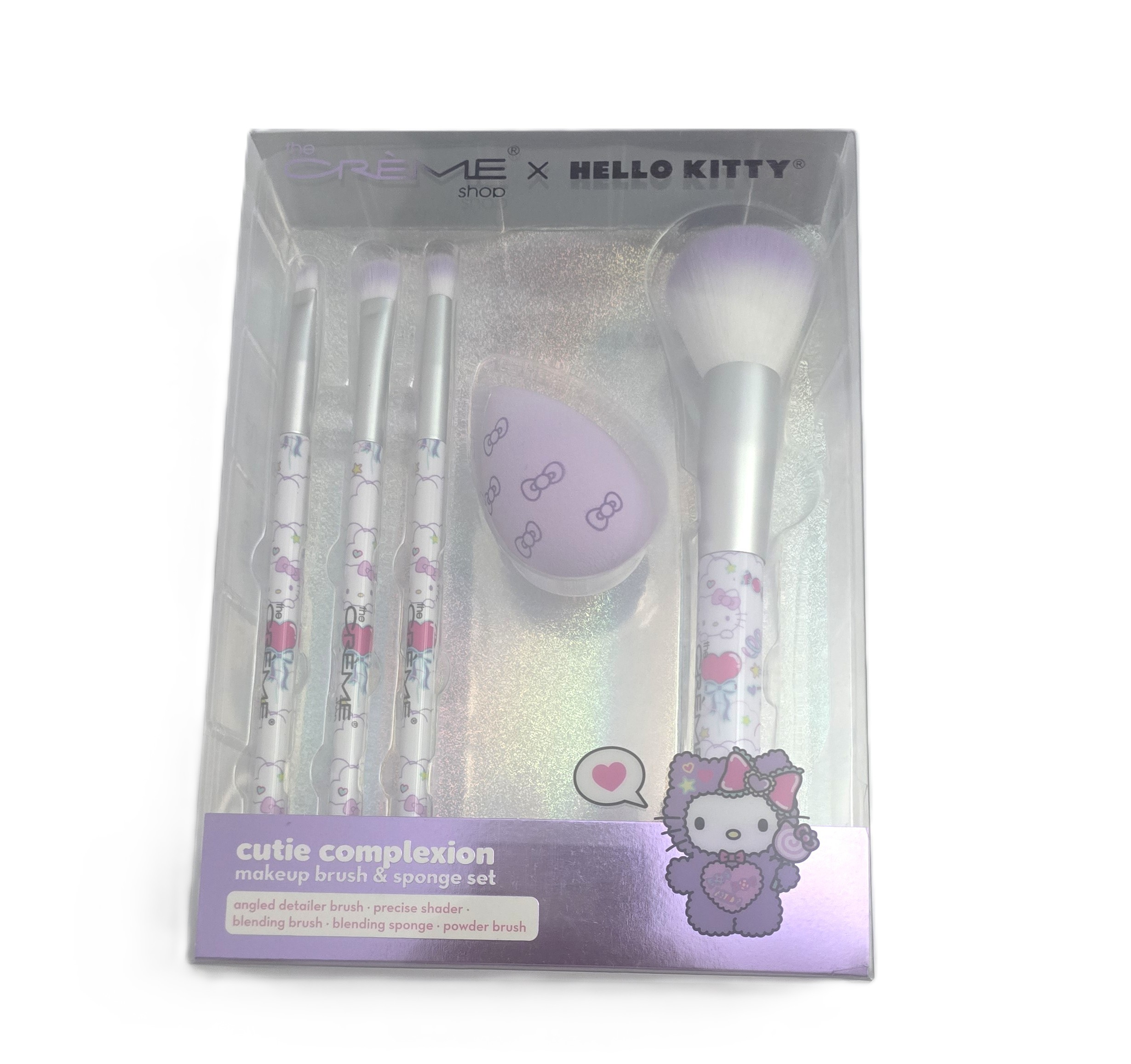 (6-pack) The Creme Shop X Hello Kitty 5-Pc Brush Set Purple - Thumbnail 3