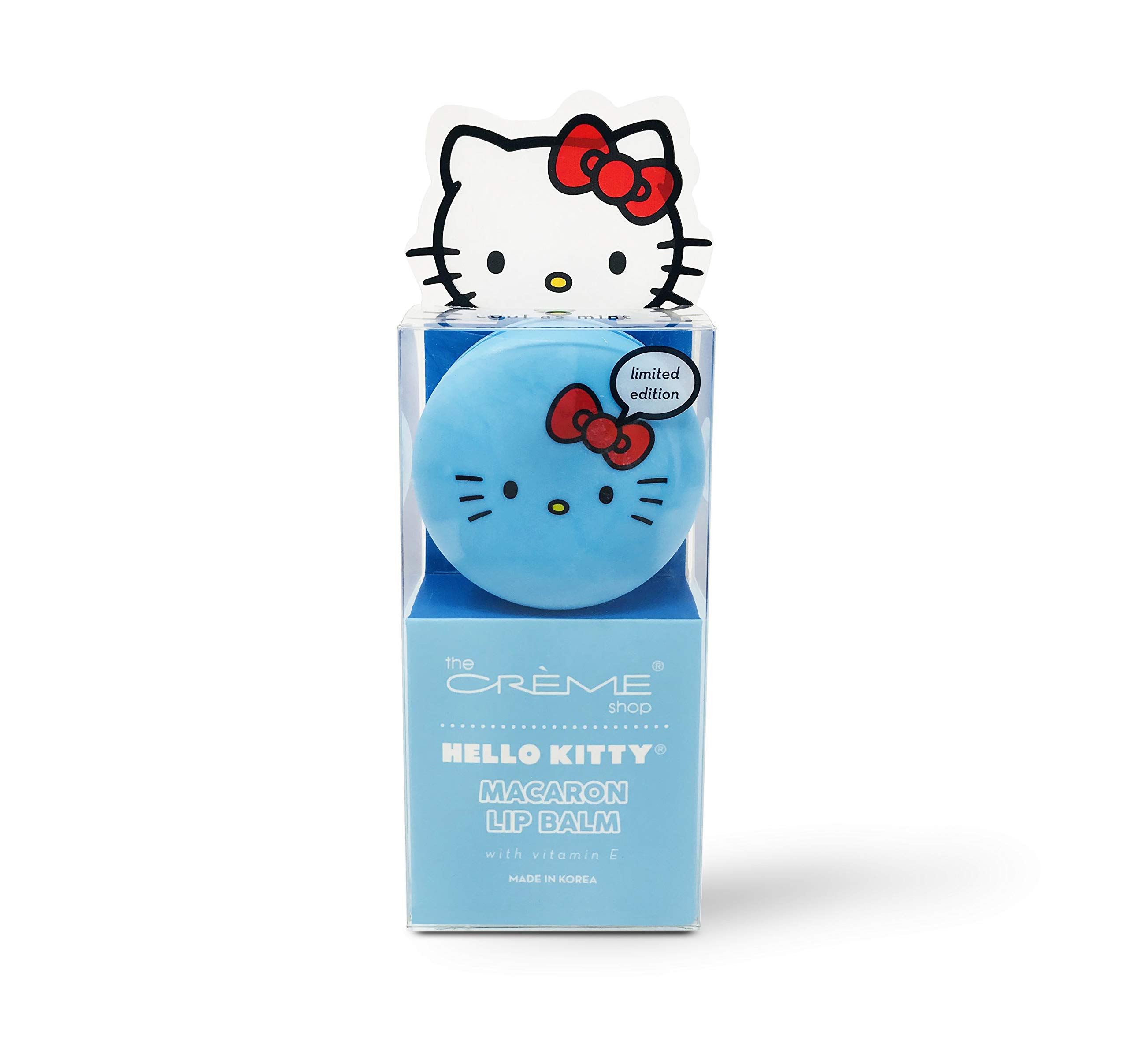 (6-pack) The Crème Shop x Hello Kitty Macaron Lip Balm, Korean Lip Balm with Shea Butter and Vitamin E - Cool As Mint