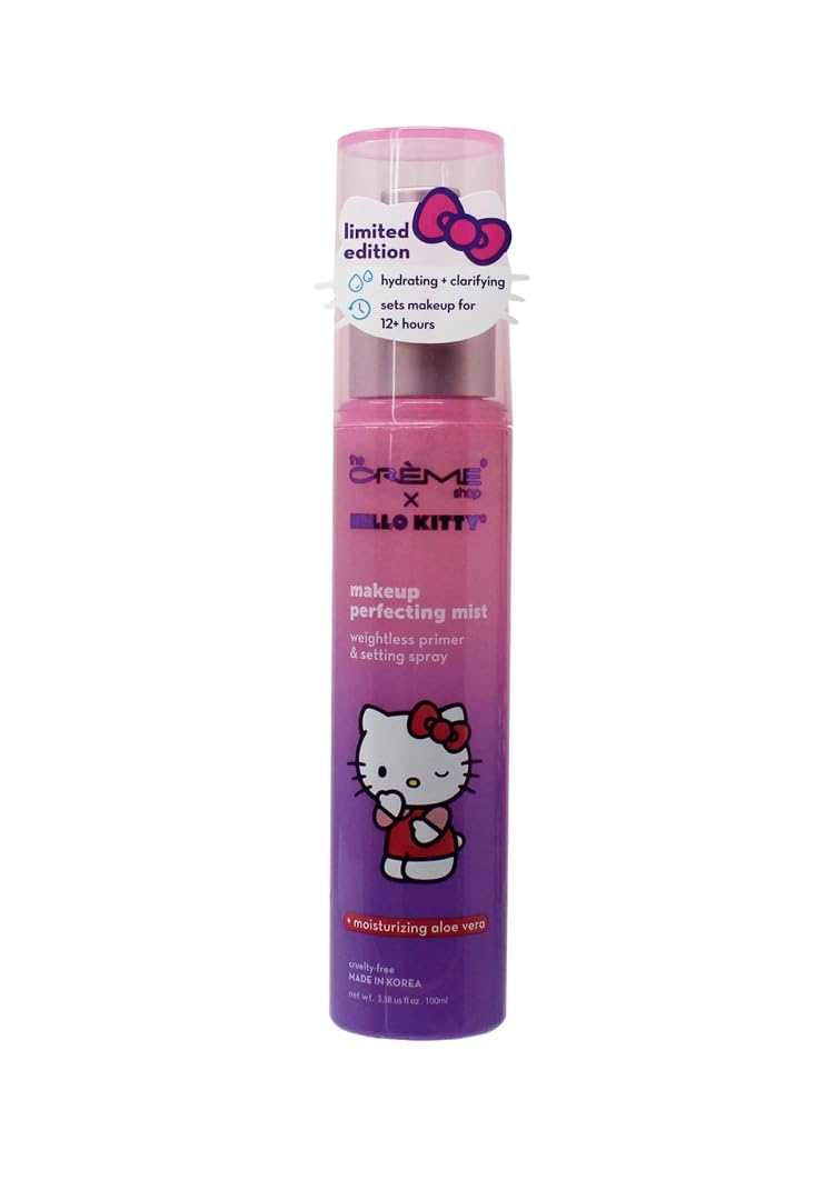 (4-pack) THE CRÈME SHOP X Hello Kitty(Purple) Makeup Perfecting Mist, Clear