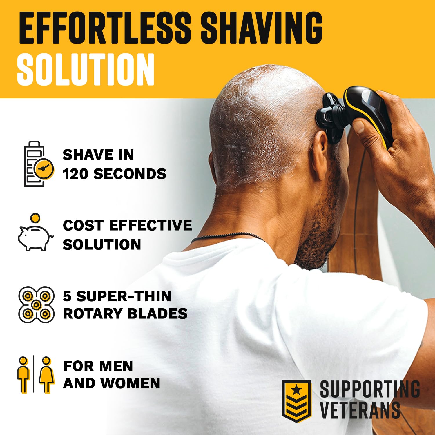 Bald Buddy Head Shaver Waterproof Rechargeable Electric Razor Cordless - Thumbnail 2