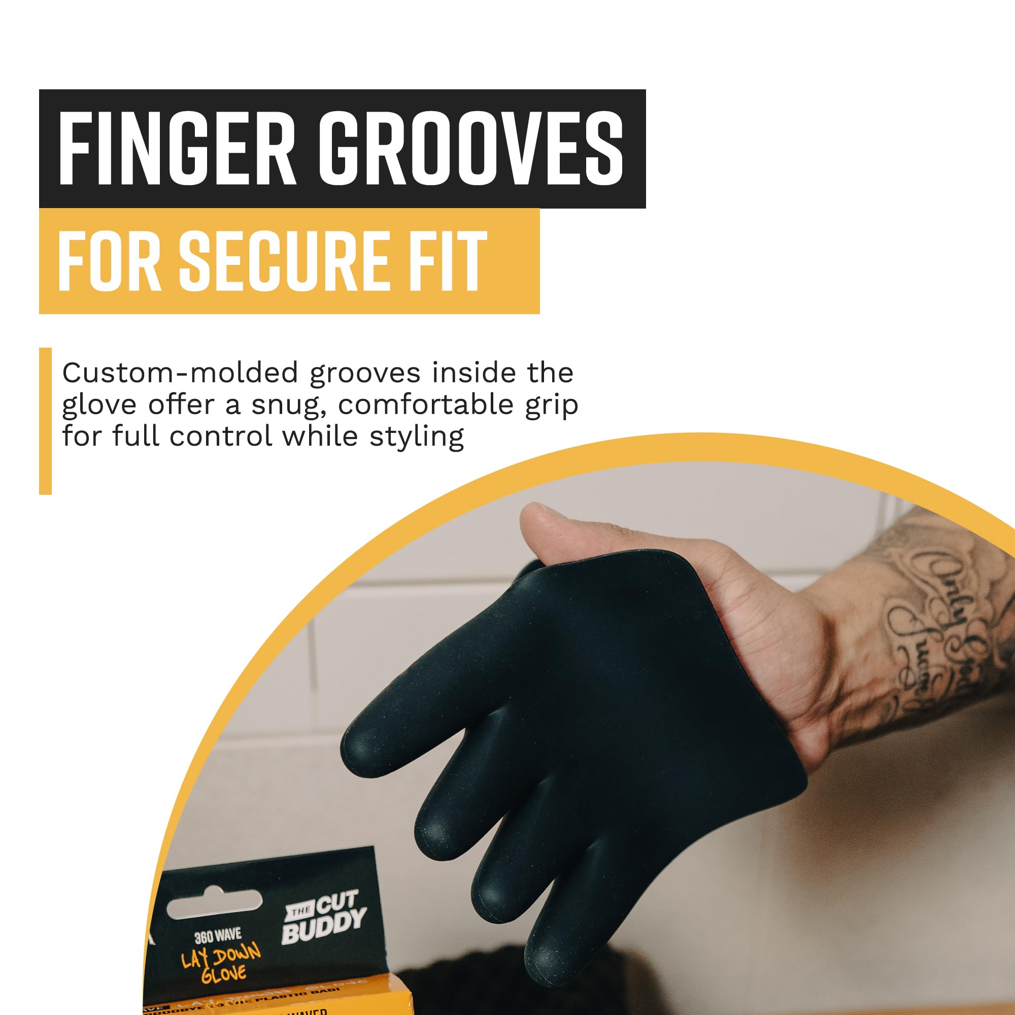 The Cut Buddy Nick Wavy Collection 360 Wave Lay Down Glove Silicone Brush Glove - Thumbnail 3
