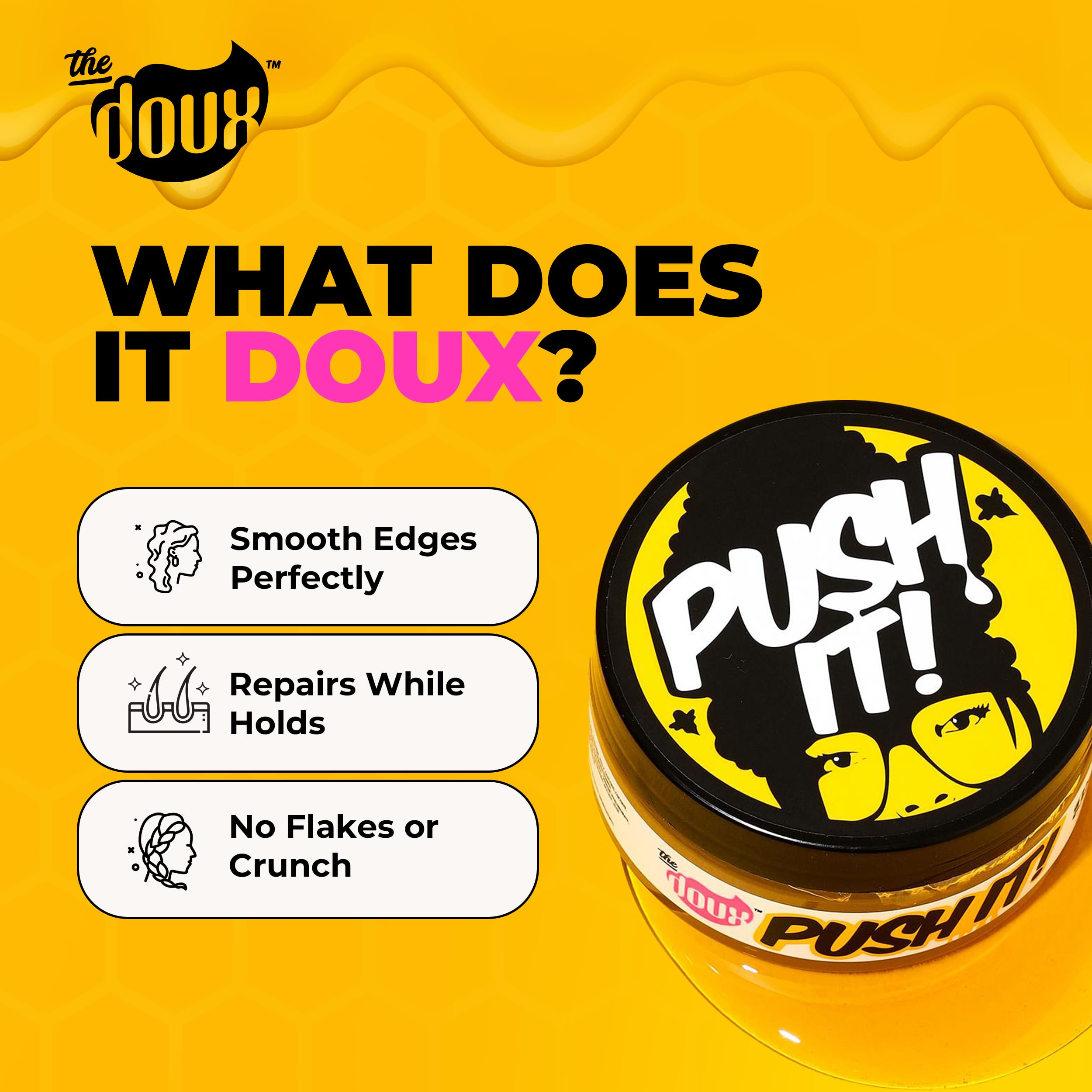 The Doux Edge Control Braiding Gel for Natural Hair Push It! Braid Edge Gel for - Thumbnail 3