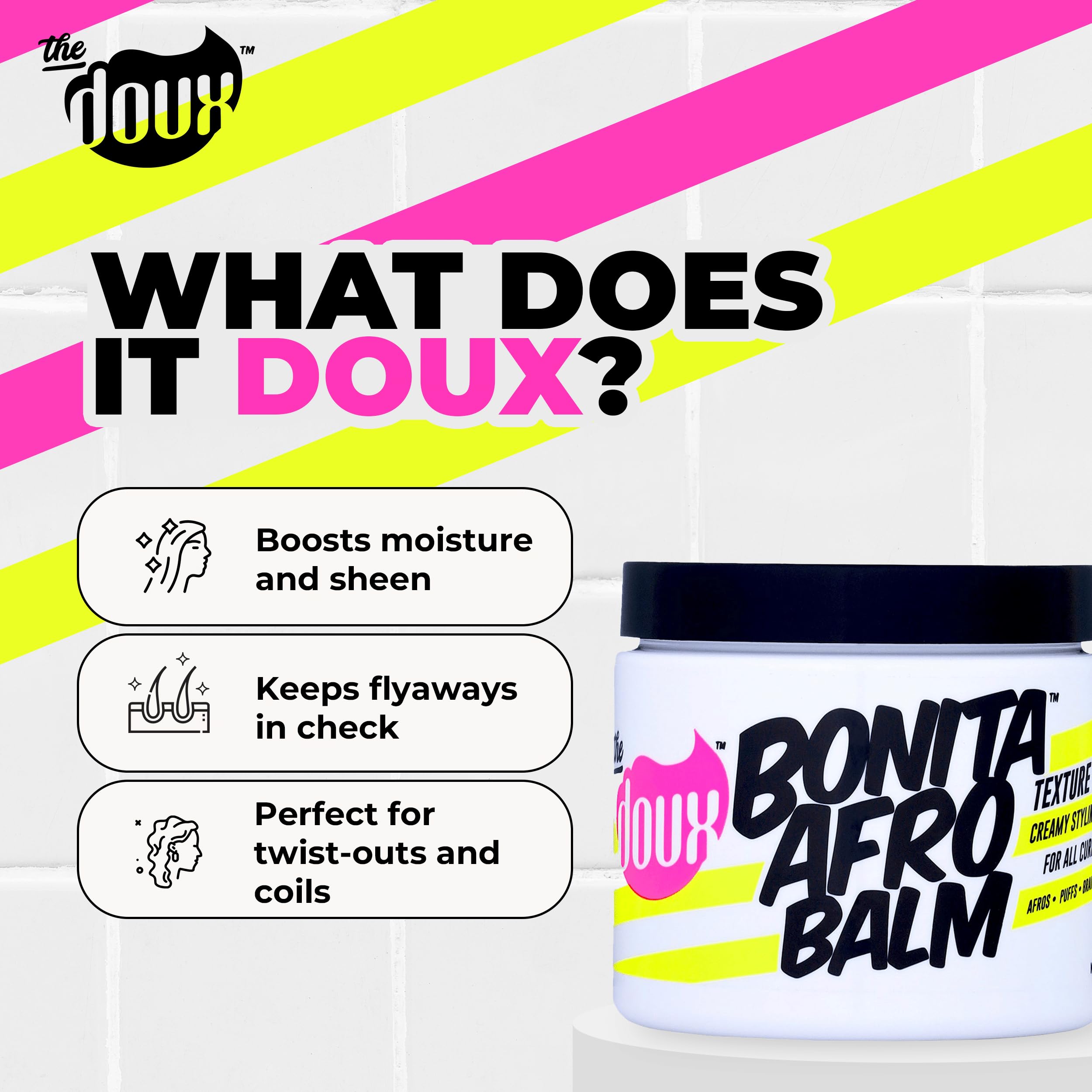 The Doux Curl Defining Cream Pomade for Curly Hair Bonita Afro Balm Hair - Thumbnail 3
