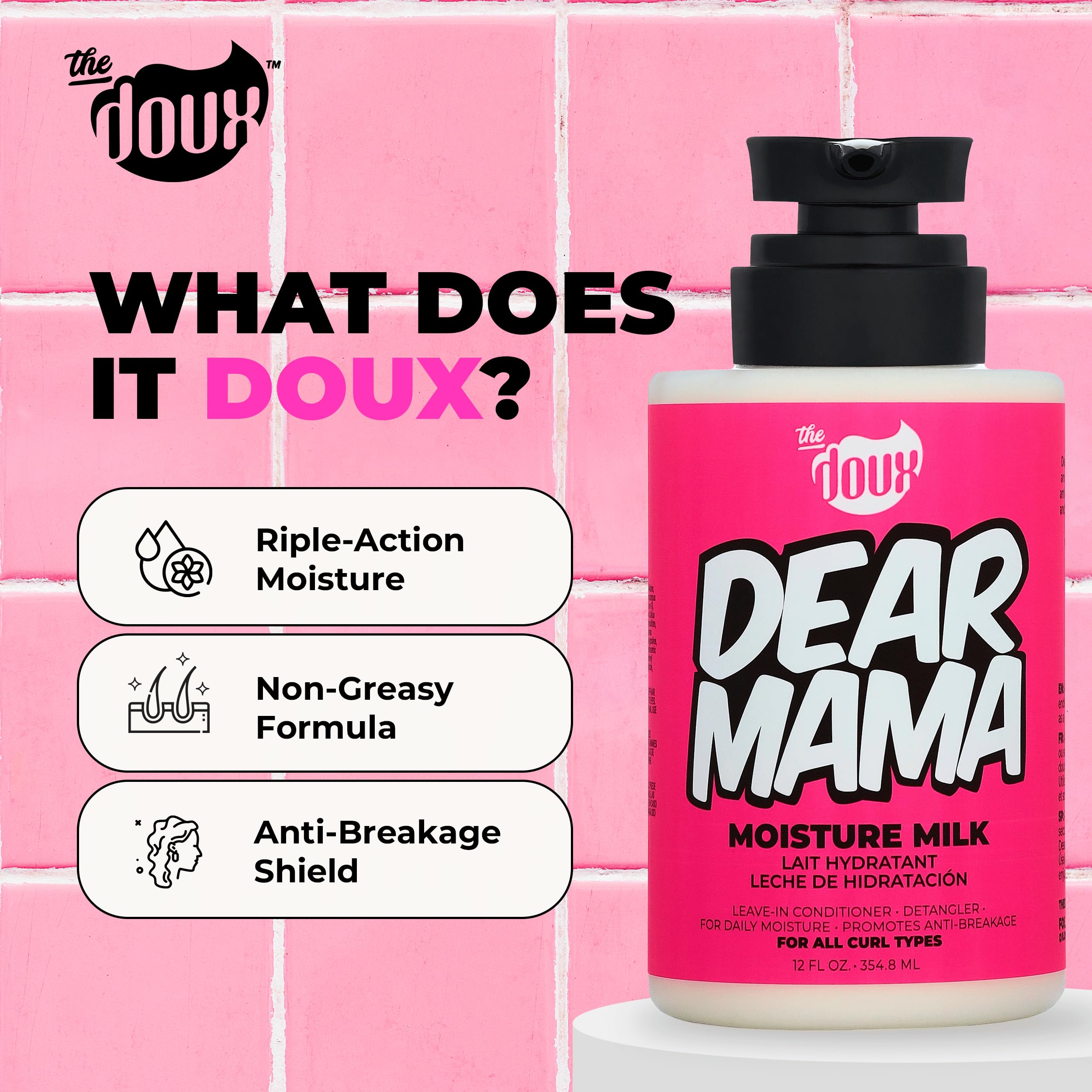 The Doux Dear Mama Moisture Milk Leave In Conditioner for Curly Hair With Aloe - Thumbnail 3