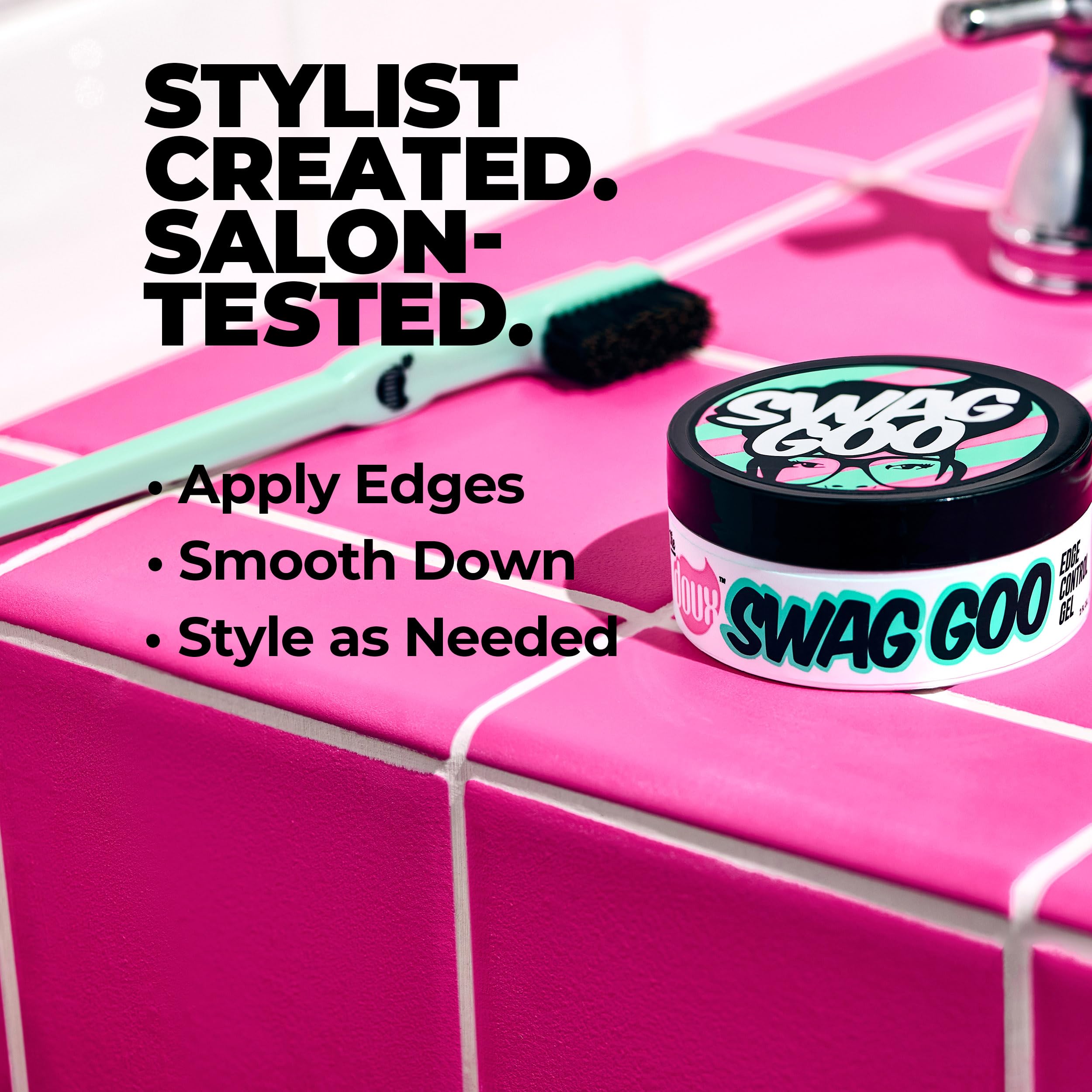 The Doux Swag Goo Edge Control Gel 2.0 Fl Oz White - Thumbnail 3