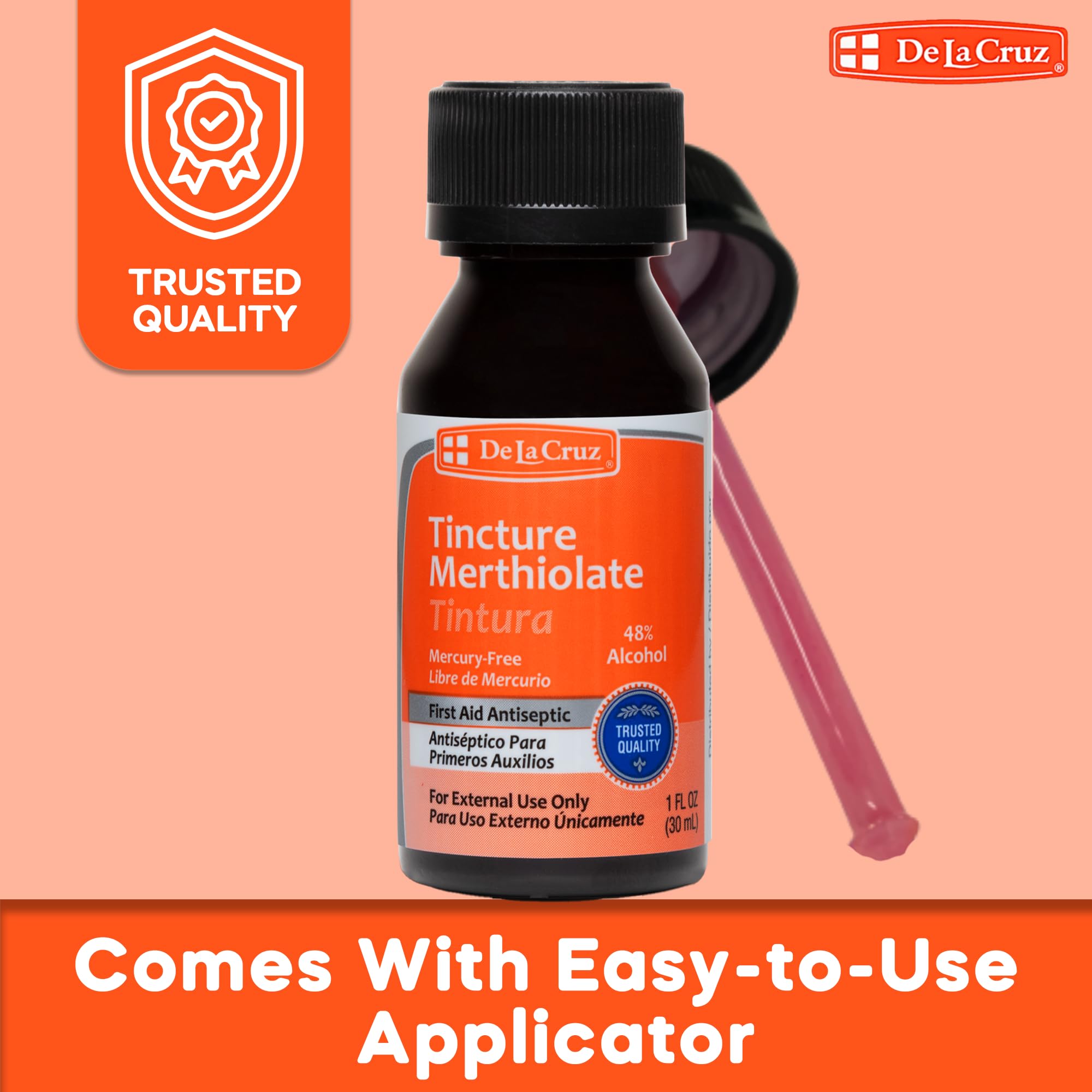 De la Cruz Merthiolate Tincture Antiseptic First Aid for Minor Cuts Scrapes and