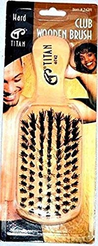 Hard Titan New Club Wooden Unisex Reinforced Boar Bristle Hair Brush Unisex - Thumbnail 2