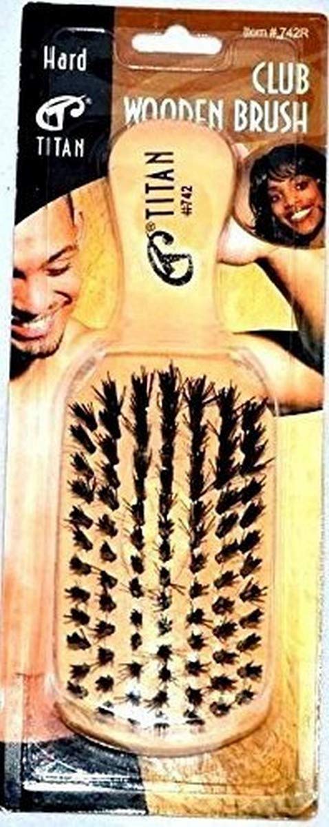 Hard Titan New Club Wooden Unisex Reinforced Boar Bristle Hair Brush Unisex