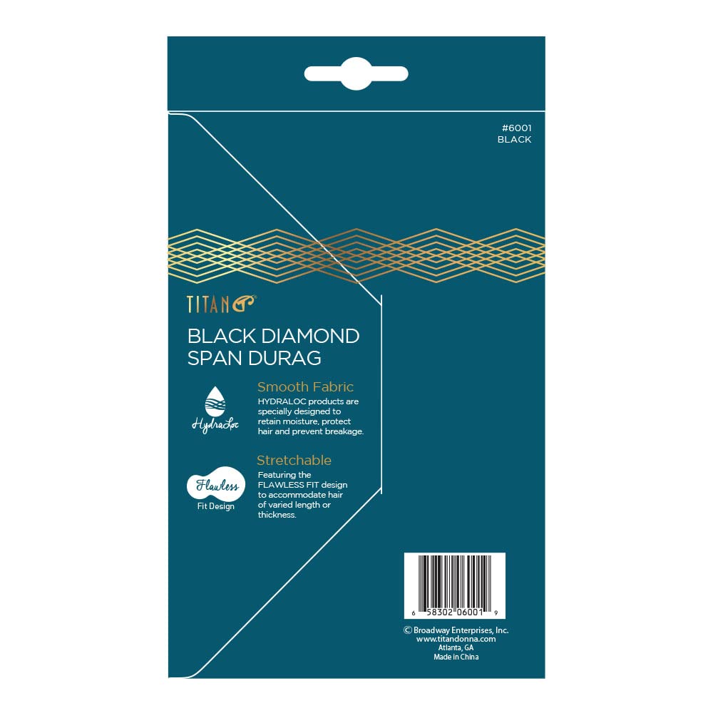 Titan Sport Black Diamond Span Durag Black 1 Ea - Thumbnail 2