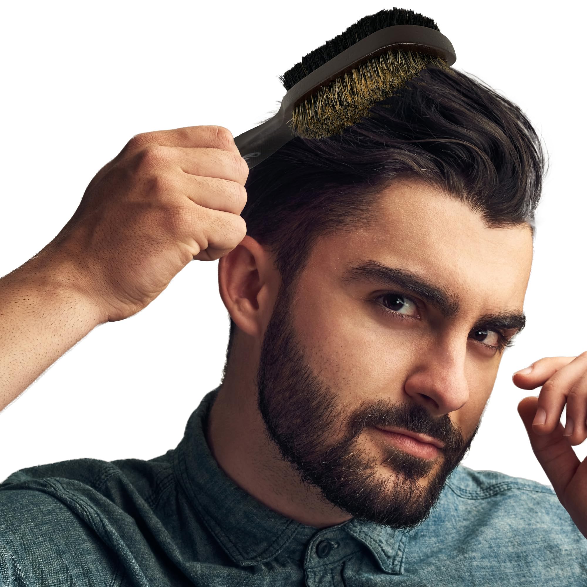 Titan Double Sided Wave Brush 100% Natural Boar Bristles Women Soft Firm - Thumbnail 3