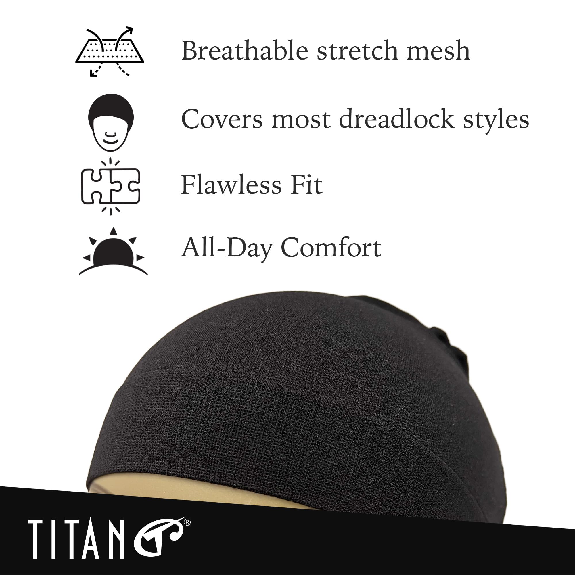 Titan Dreadlock Stocking Cap Stretchable Breathable Loc Sock Women Secure Fit - Thumbnail 2