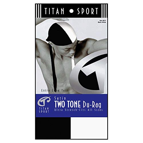Titan Sport Satin Two Tone Du Rag Black/white - Thumbnail 2